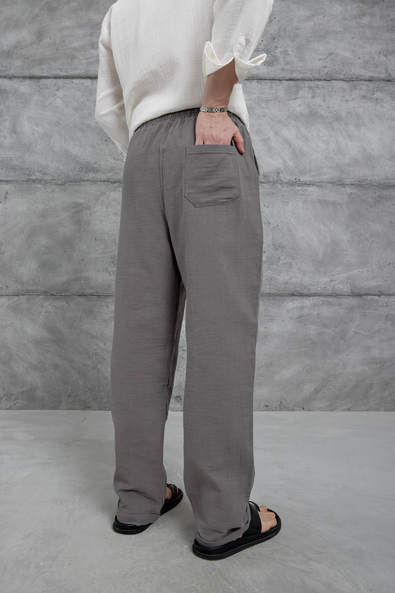 NOMARC Lastikli Bel Geniş Paça Pantolon 4
