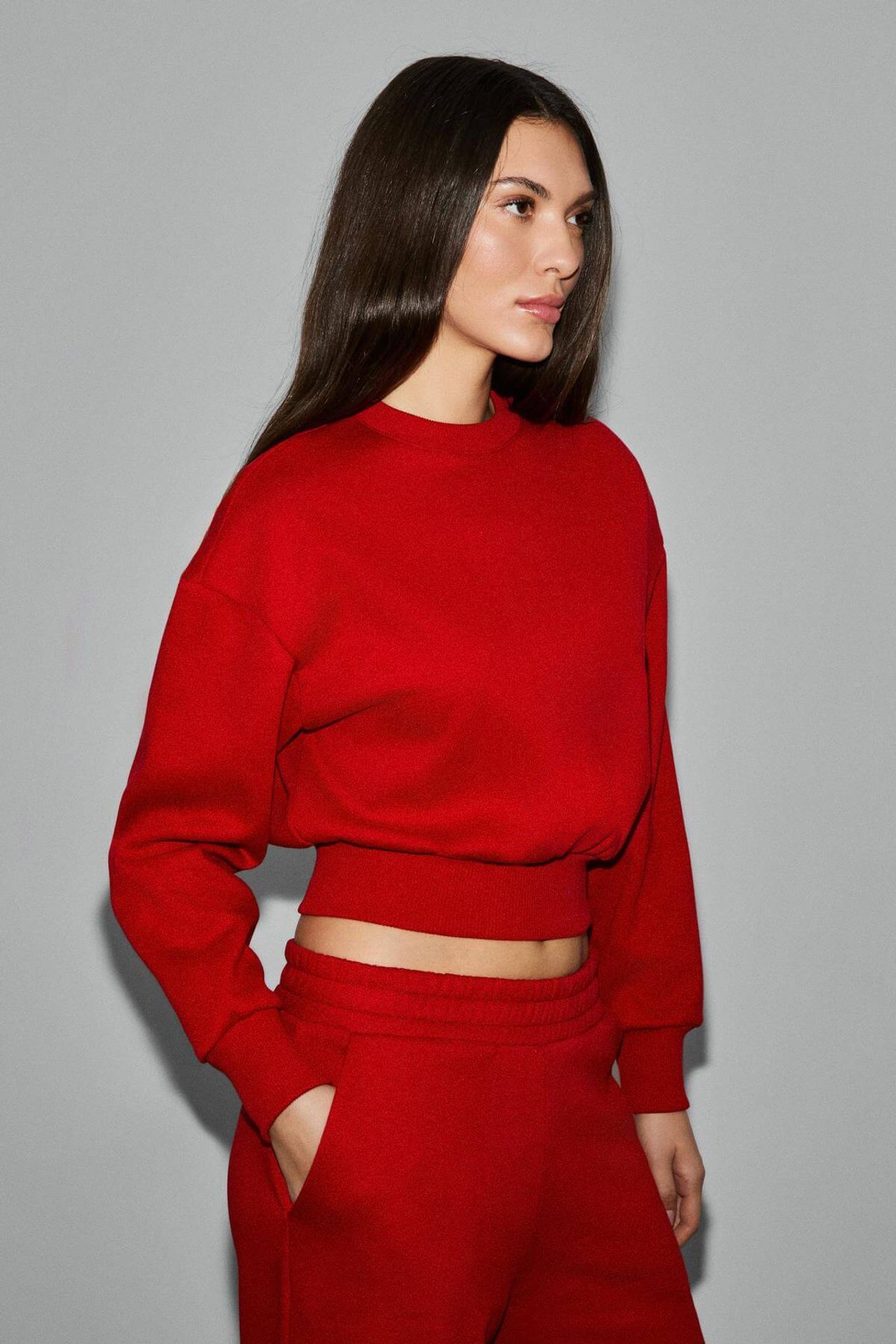 GRIMELANGE Crop Crew Neck Sweatshirt 3
