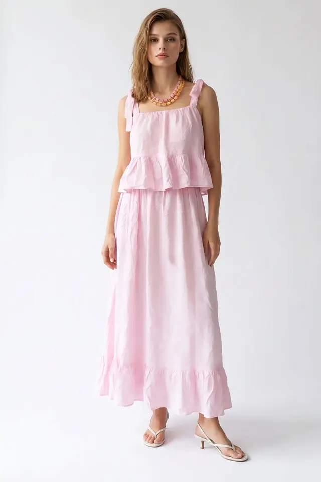 MIXRAY Women's Sleeveless A-line Midi Dress