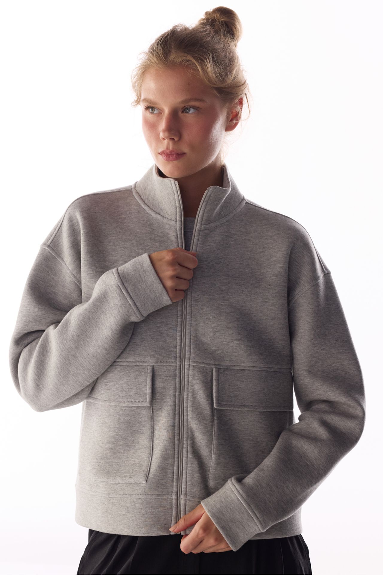 PENTI Mel Pocket Detail Scuba Long Sleeve Jacket 2
