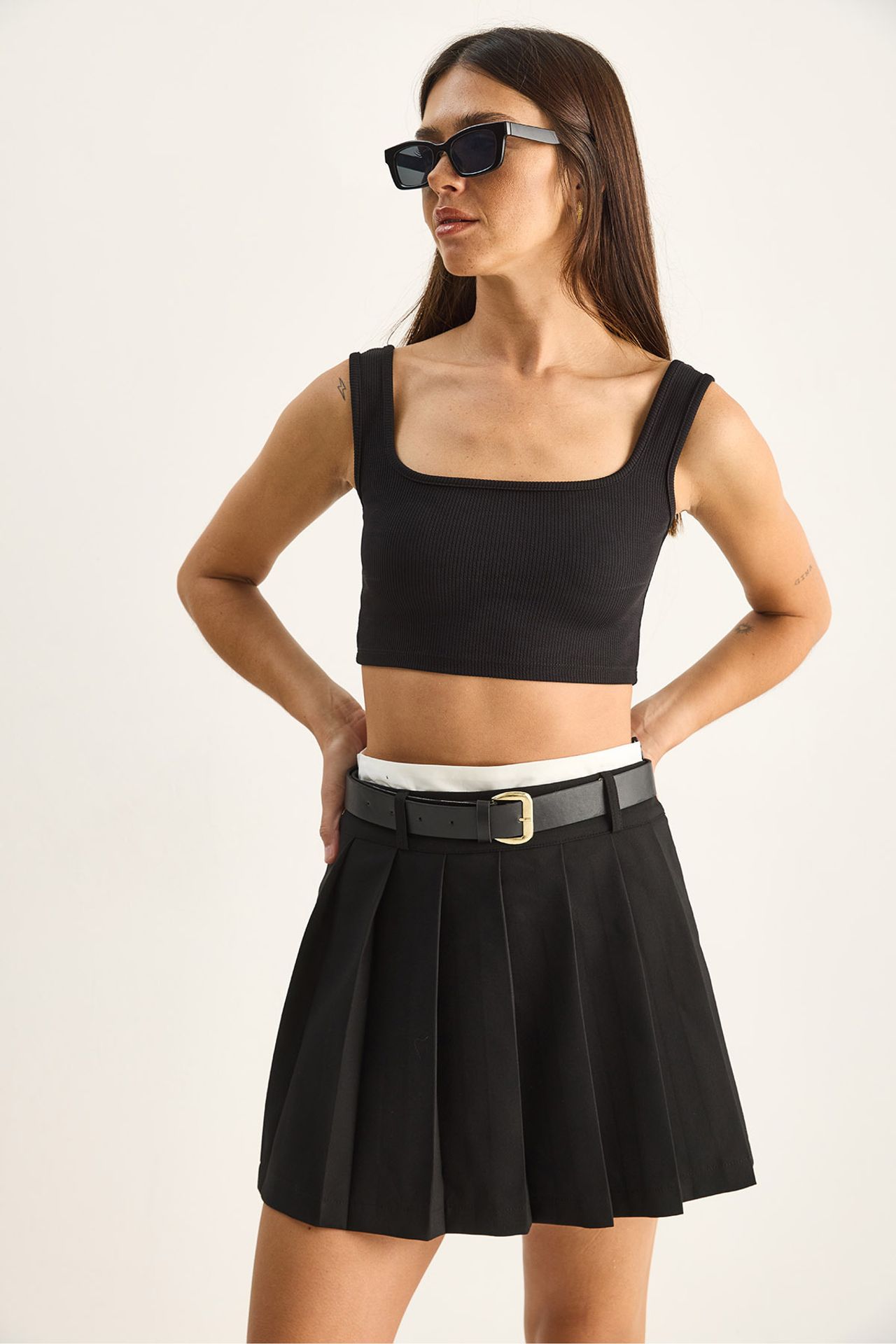 LUCCI High-Waist Mini Skort With Belt 5