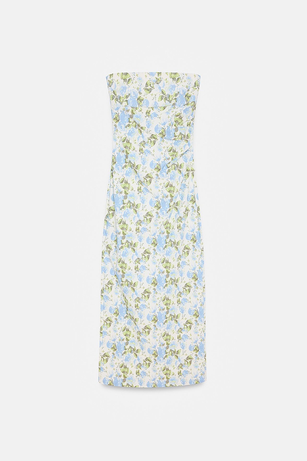 DILVIN Strapless Floral Midi Bodycon Dress 6