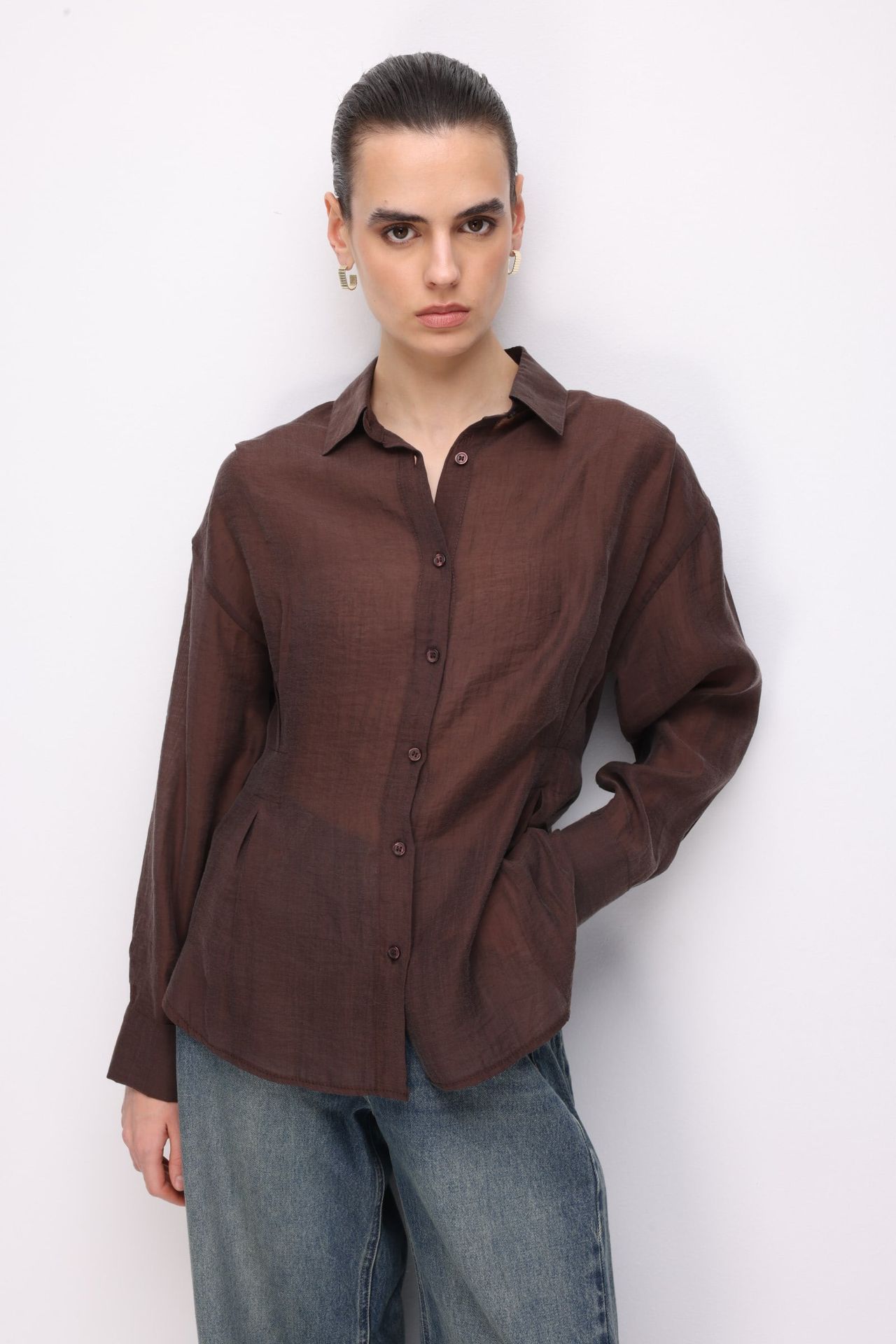 MIXRAY Fitted Textured Button-Up Shirt 2