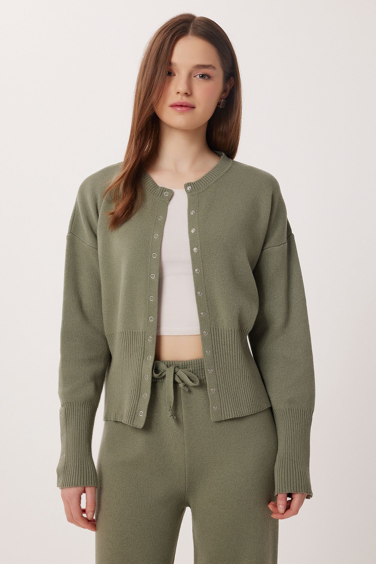ISTANBUL Ribbed Knit Co-Ord Set with Button Closure