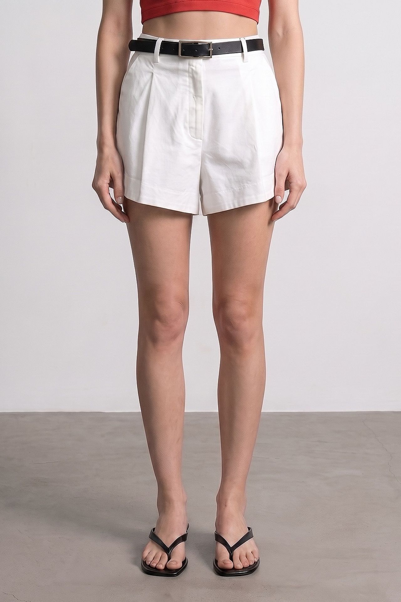 DILVIN High-Waist Pleated Wide-Leg Shorts 3