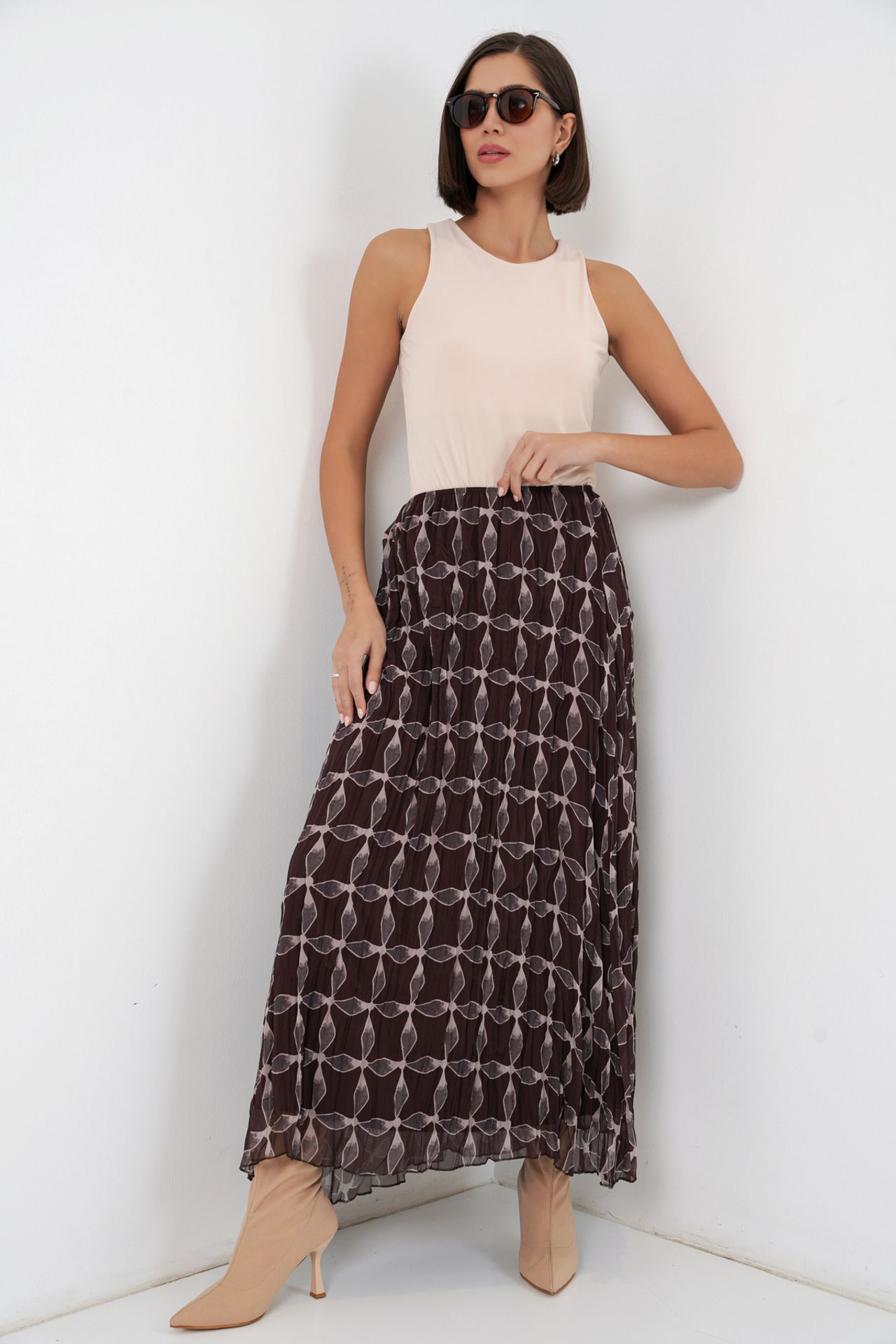 BDART High Waist Geometric Print Maxi Skirt 1