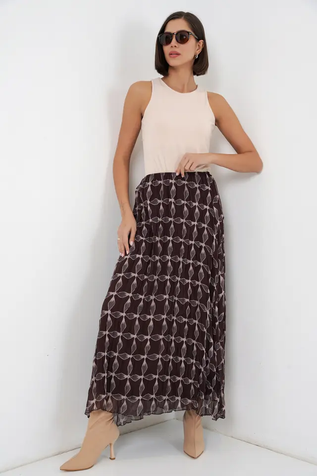 BDART High Waist Geometric Print Maxi Skirt