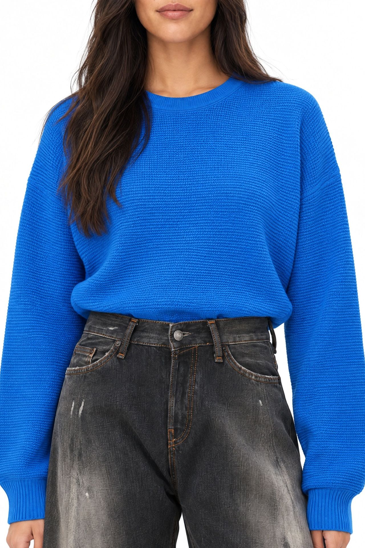 MIXRAY Boat Neck Relaxed Fit Sweater 4