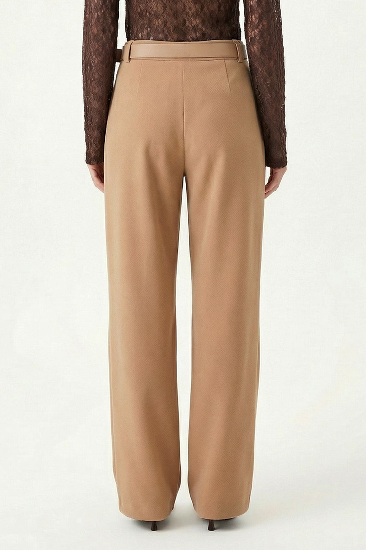 ISTANBUL High Waist Wide Leg Trousers with Buckle 4