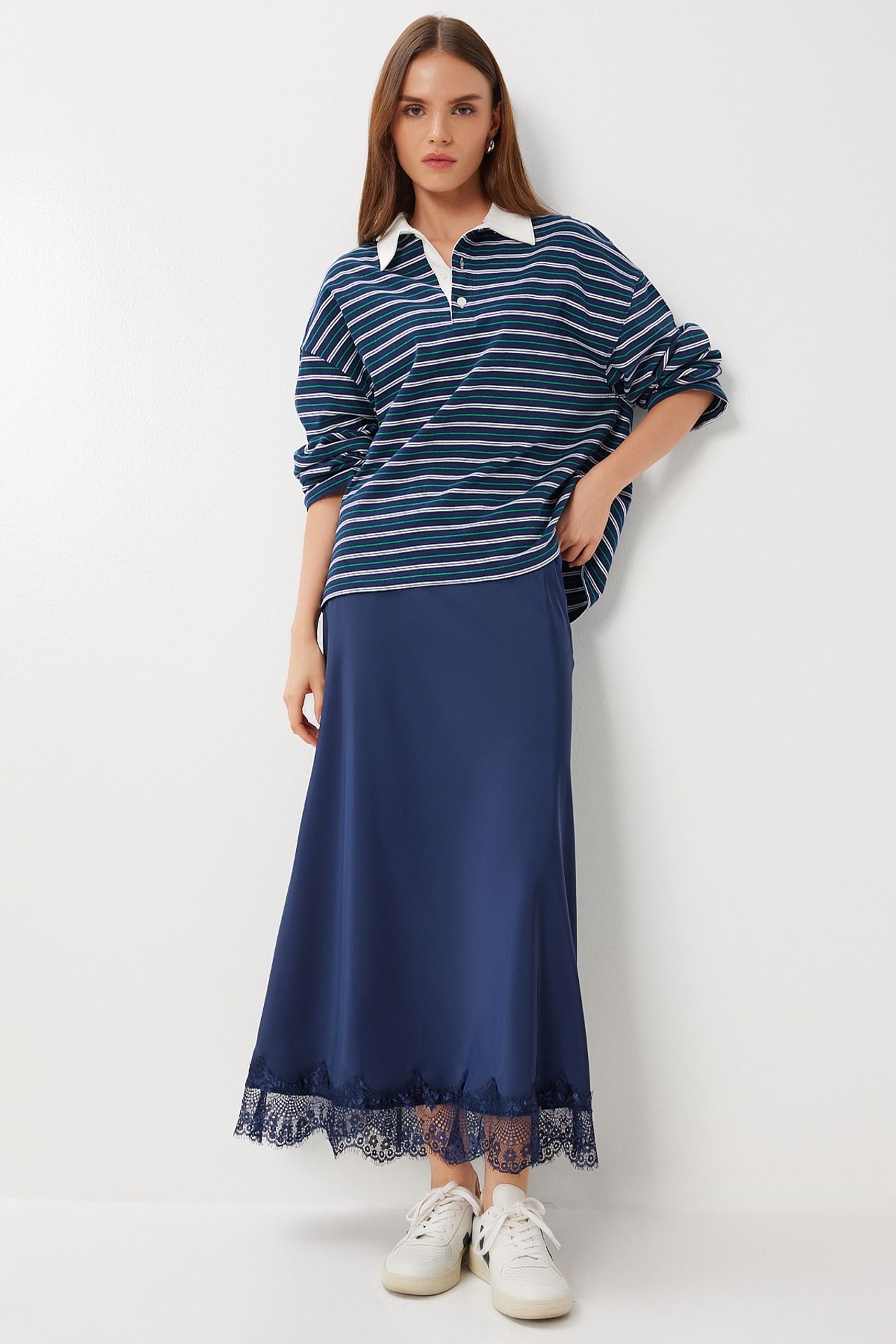 ISTANBUL Pull-On Satin Long Skirt 2