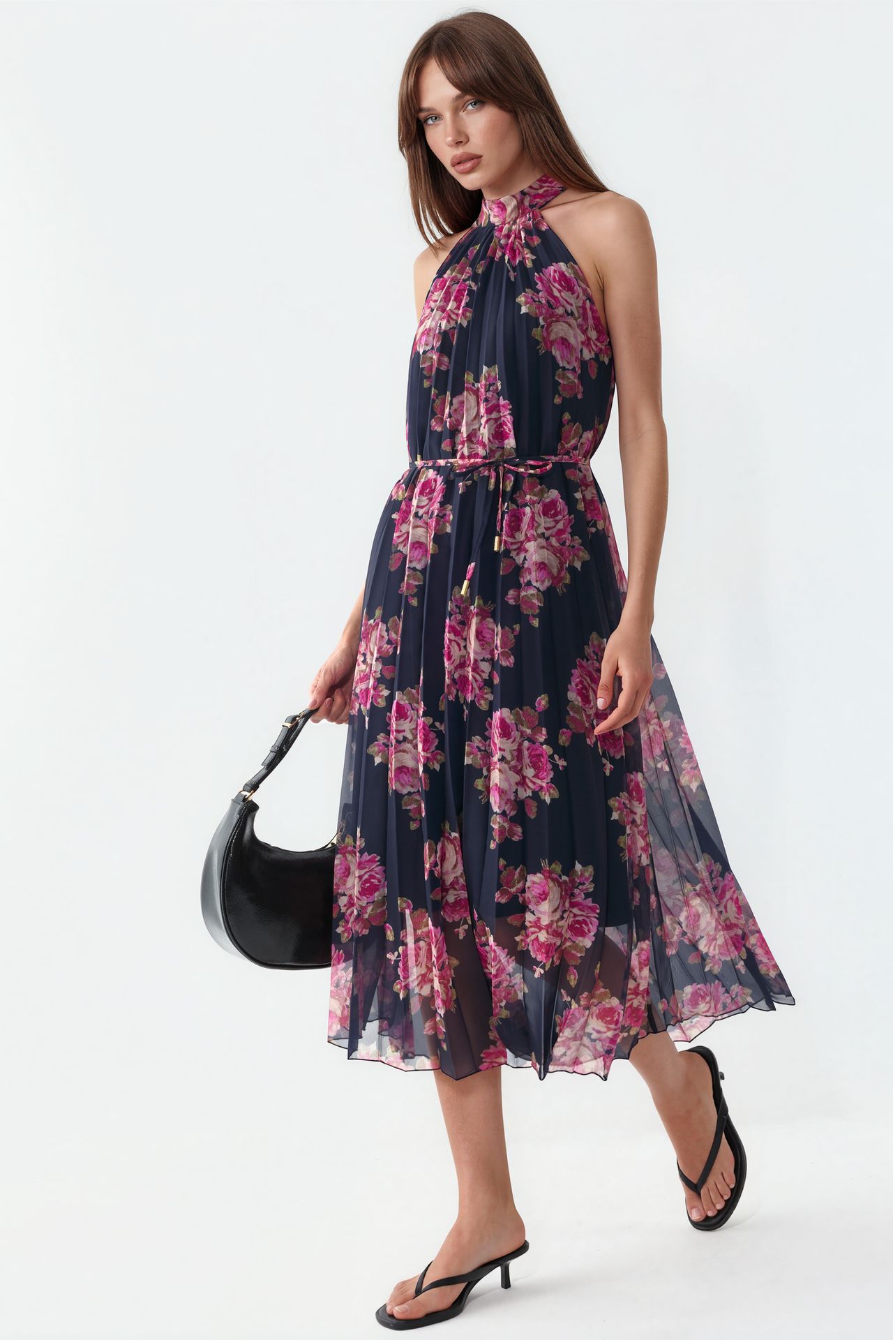 BUSEM Floral Maxi Dress with Tie Detail 1
