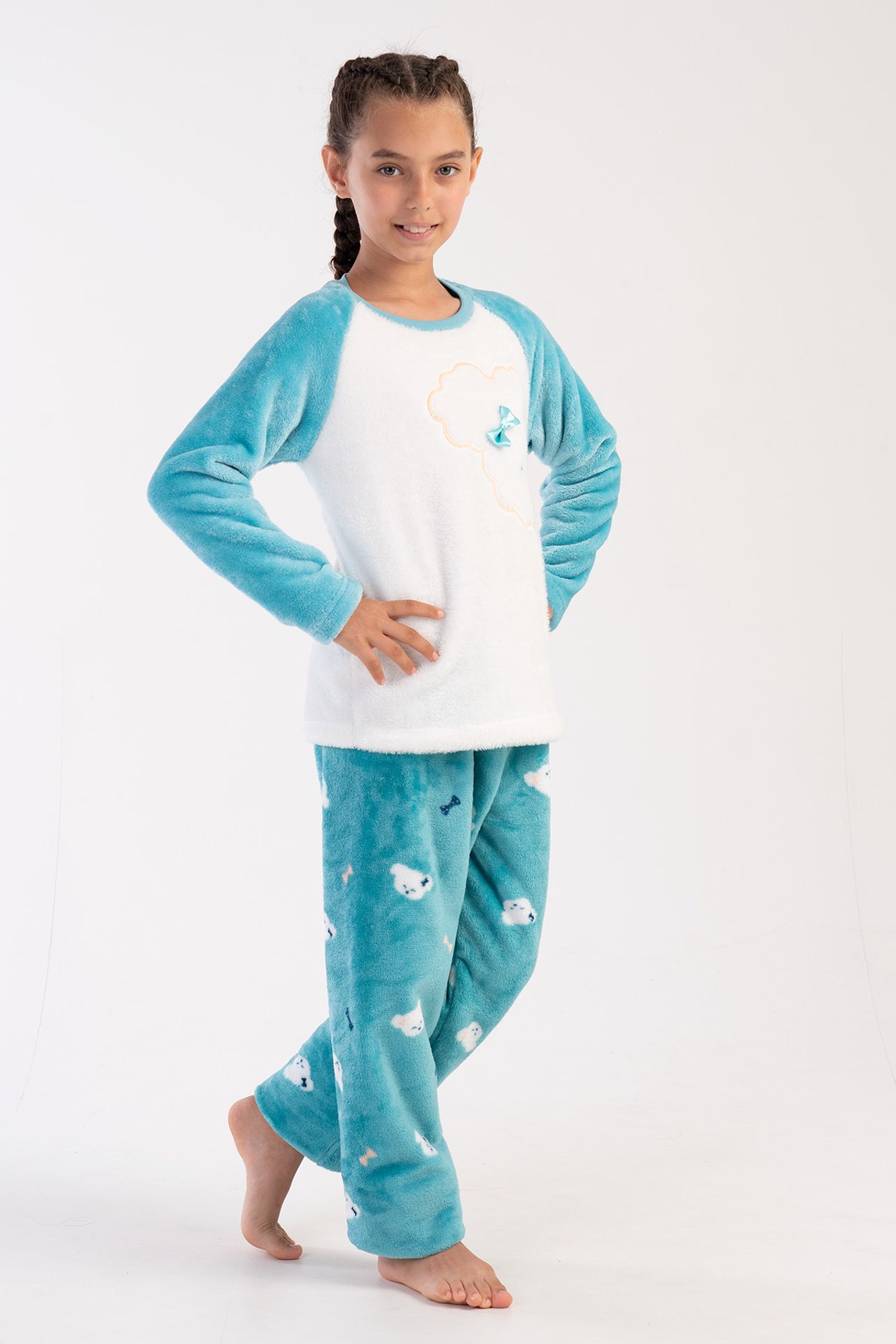 YAKE Rahat Desenli 2 Parçalı Pijama Takımı 2