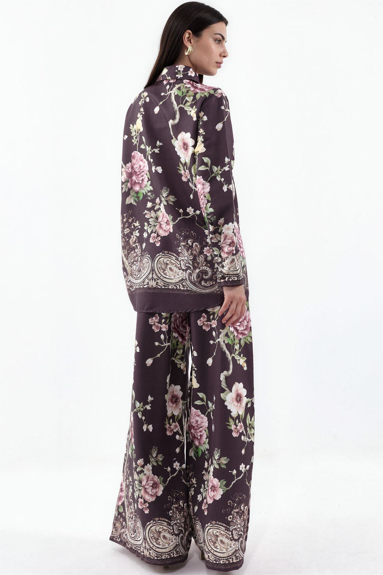 MSN Floral Shirt And Wide-Leg Trousers Set 3