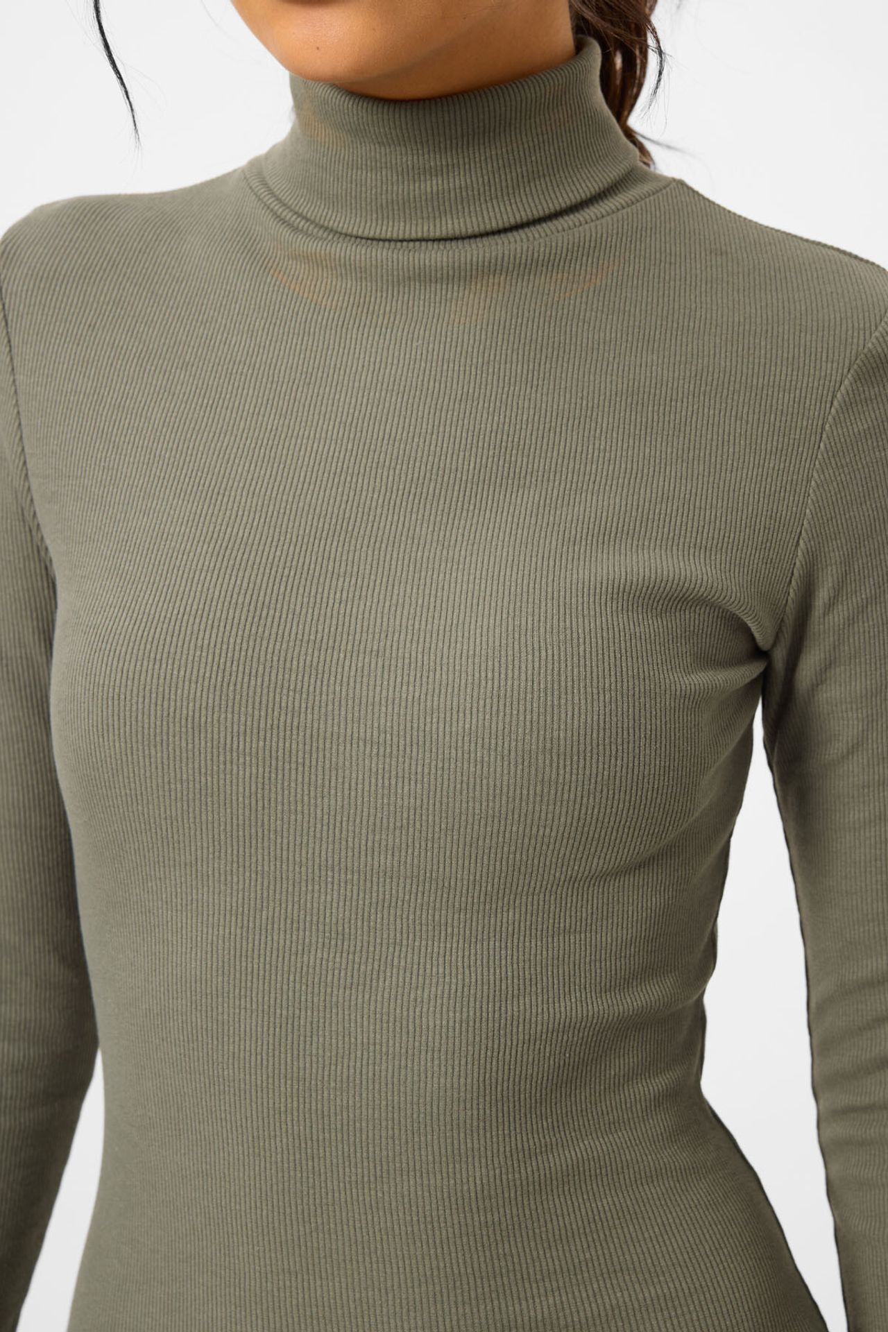 TOMMY Ribbed Turtleneck Midi Dress 5