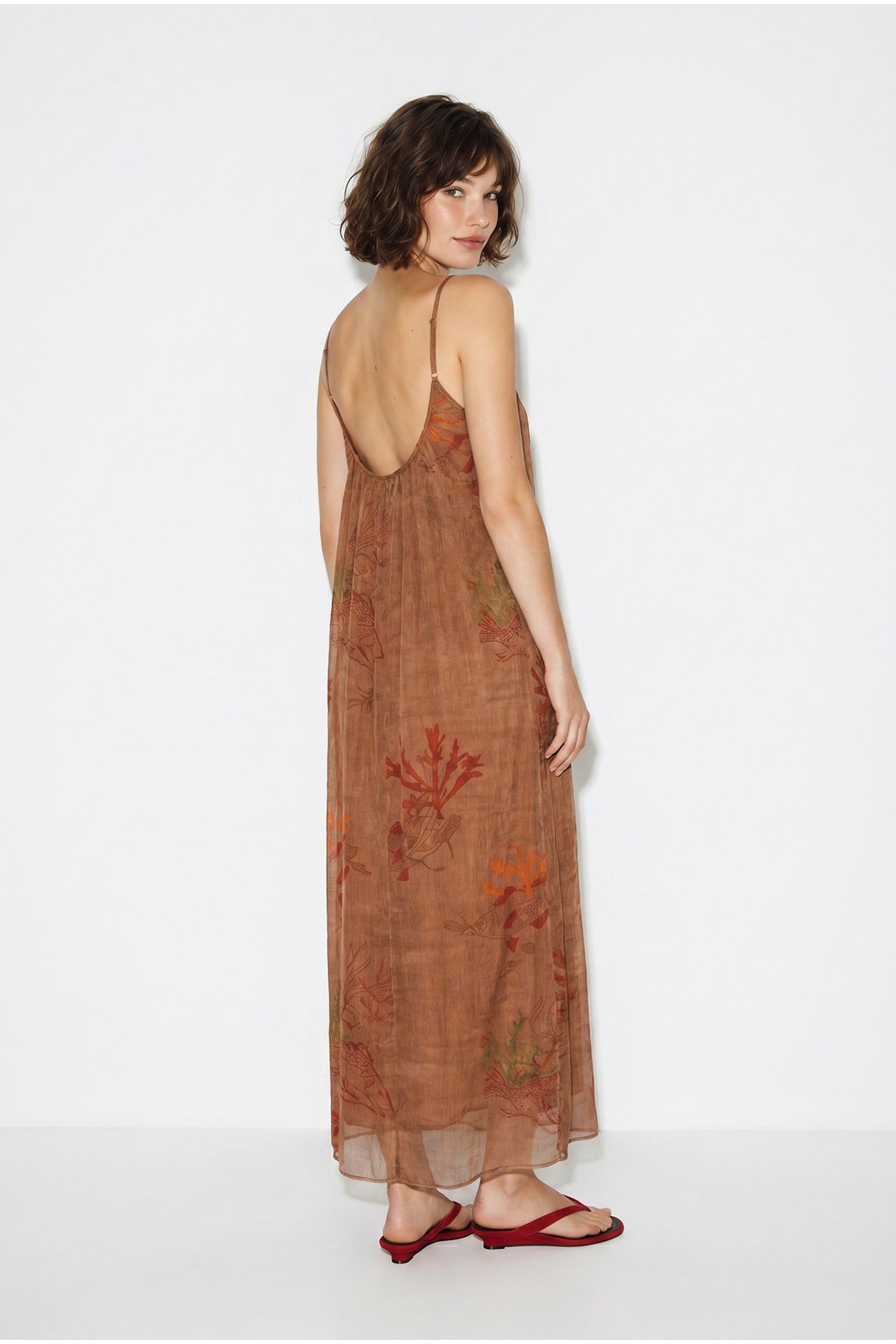 LUCCI Printed Chiffon Maxi Dress 4
