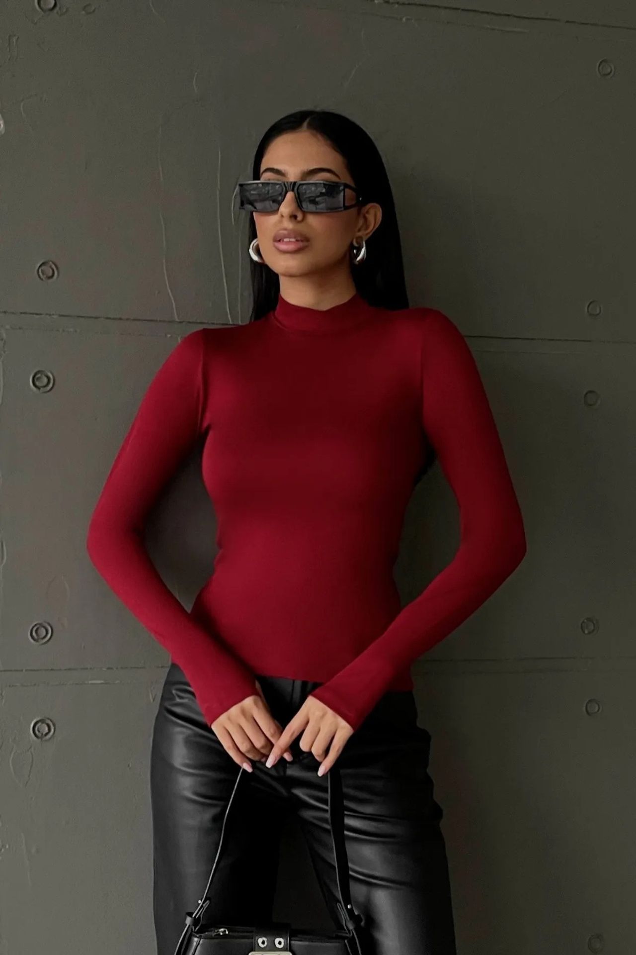 BIPANTOLON Women's 3-Pack Slim Fit Half Turtleneck Bodysuits 3