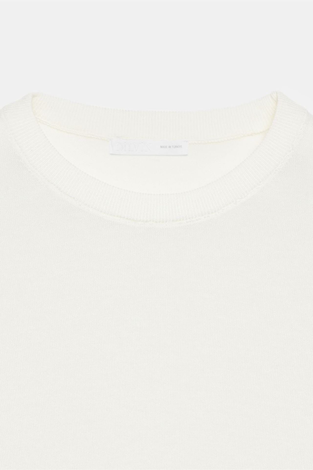DILVIN Ribbed Crew Neck Short-sleeve Blouse 7