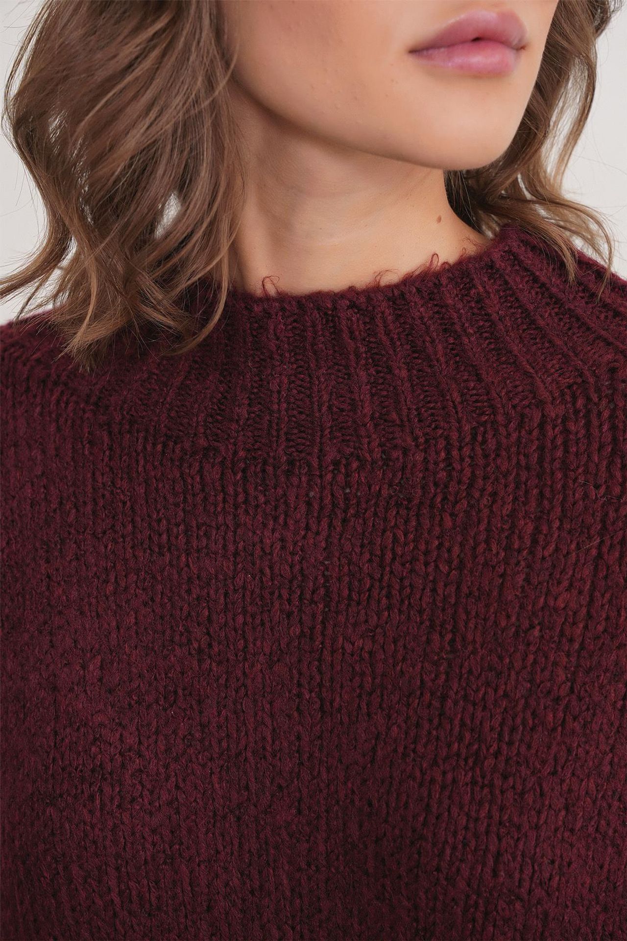 Mixray Relaxed Fit Crew Neck Thick Knit Sweater 5