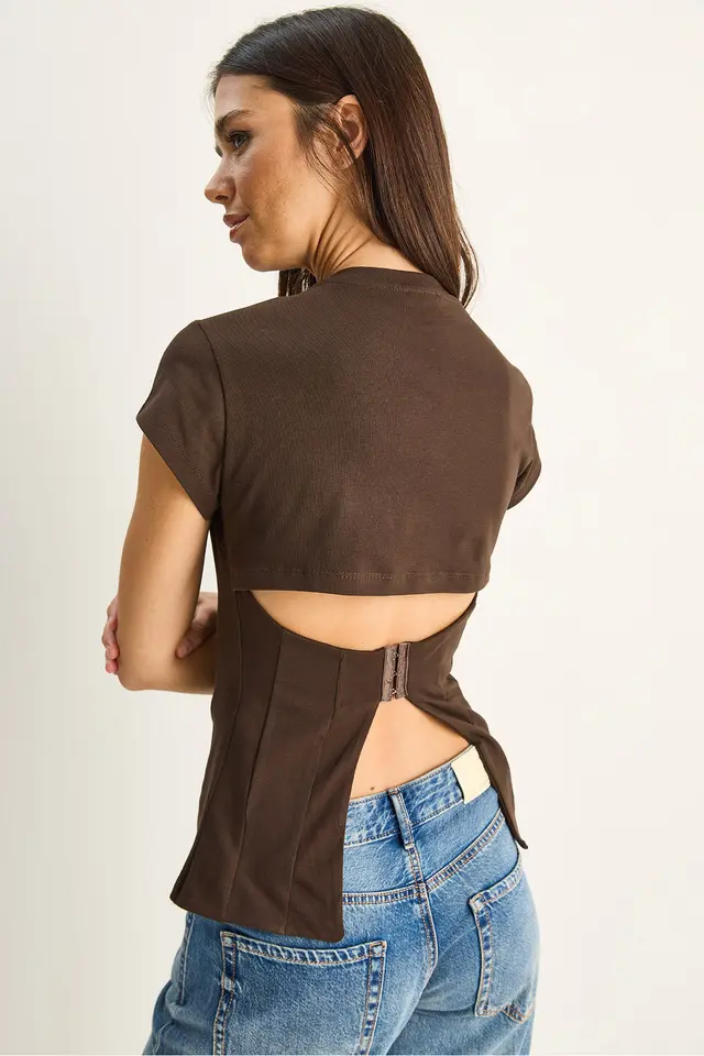 LUCCI Slim Fit Cut-Out Corset Top