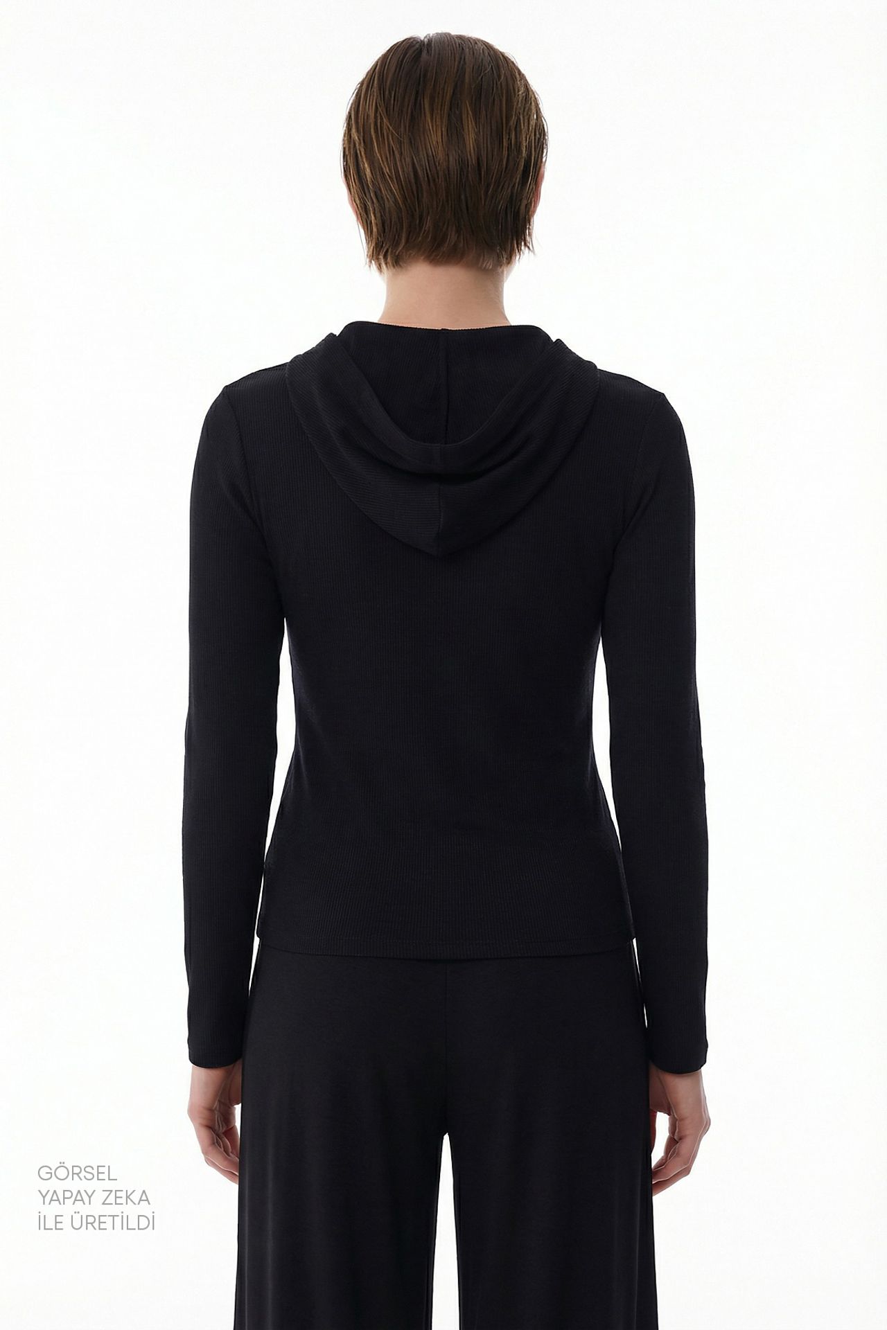 PENTI Hooded Ribbed Modal Sweatshirt 2