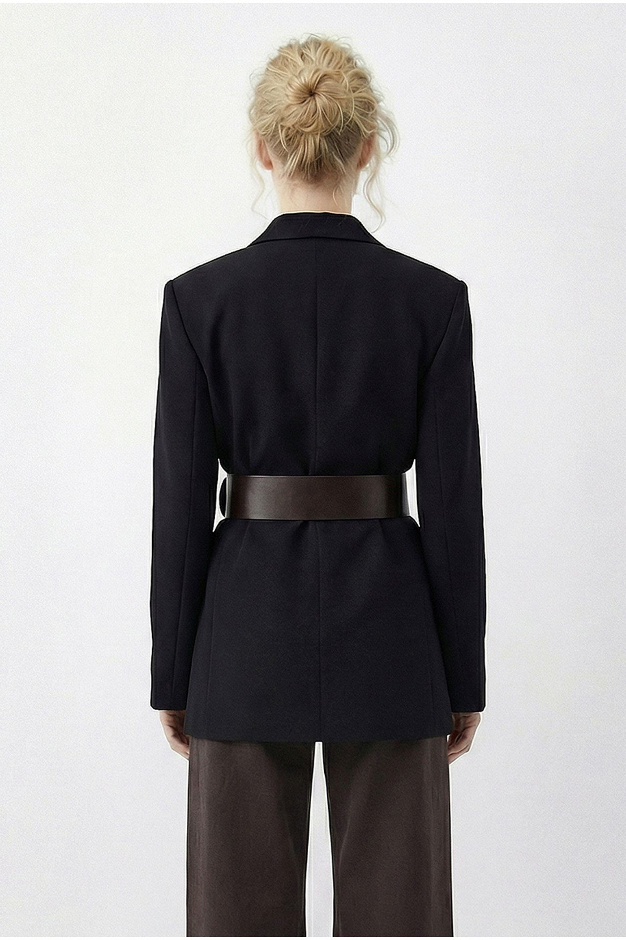 LUCCI Belted V-Neck Blazer Jacket 4