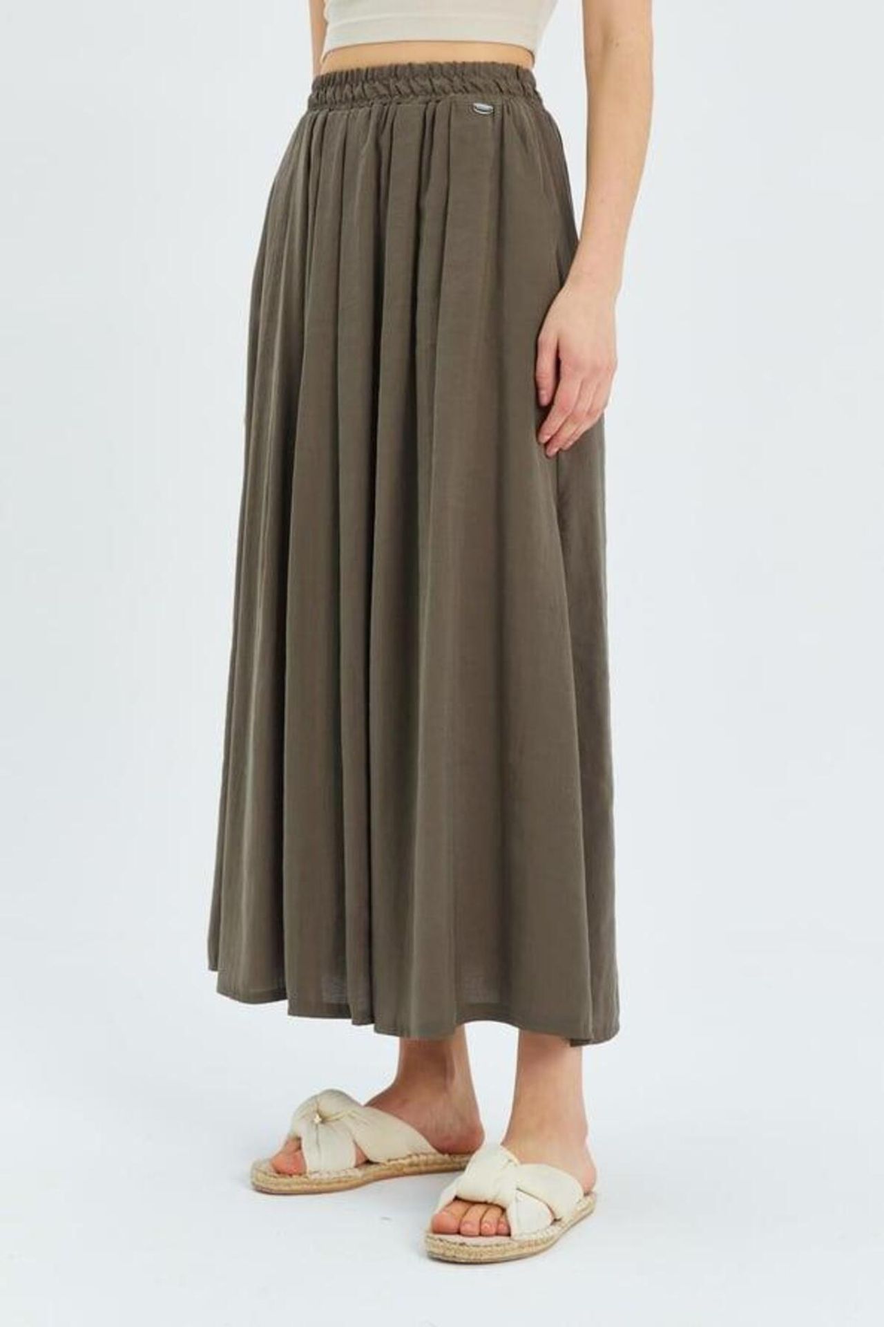 Mixray High-Waisted Long Skirt with Pockets 4