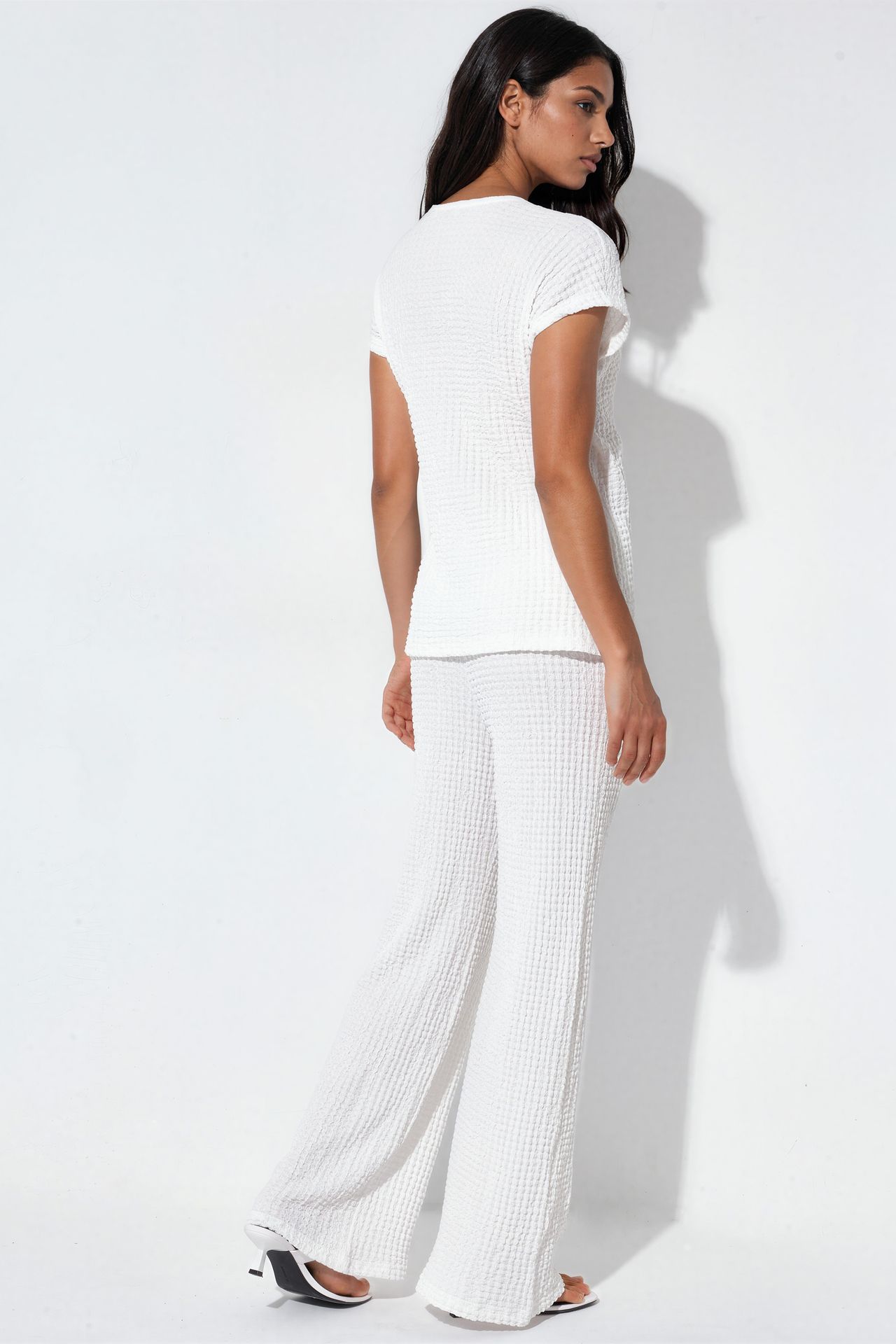 BDART Textured V-Neck Tie Detail Two-Piece Coord Set 4
