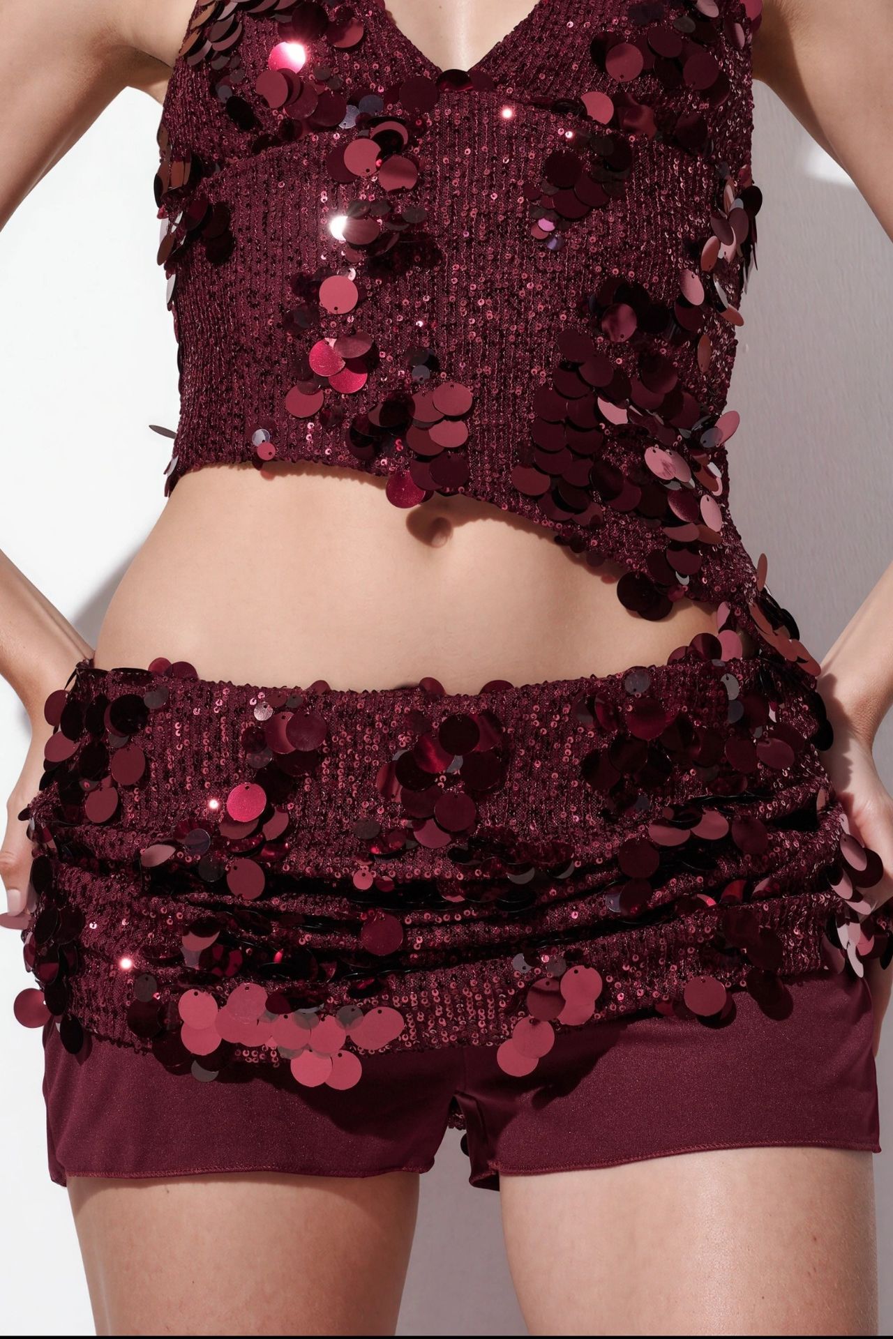 BUSEM Women’s High-waist A-line Mini Skirt With Sequins 5