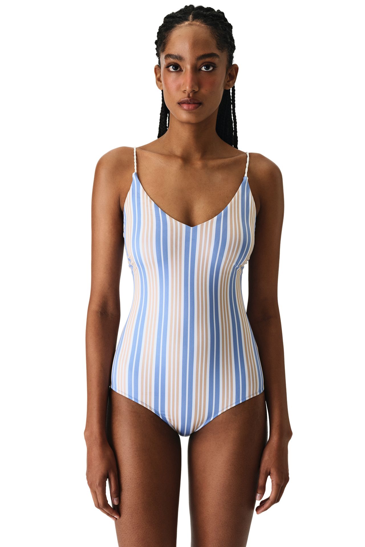 PENTI Irene Striped V Neck Swimsuit 5