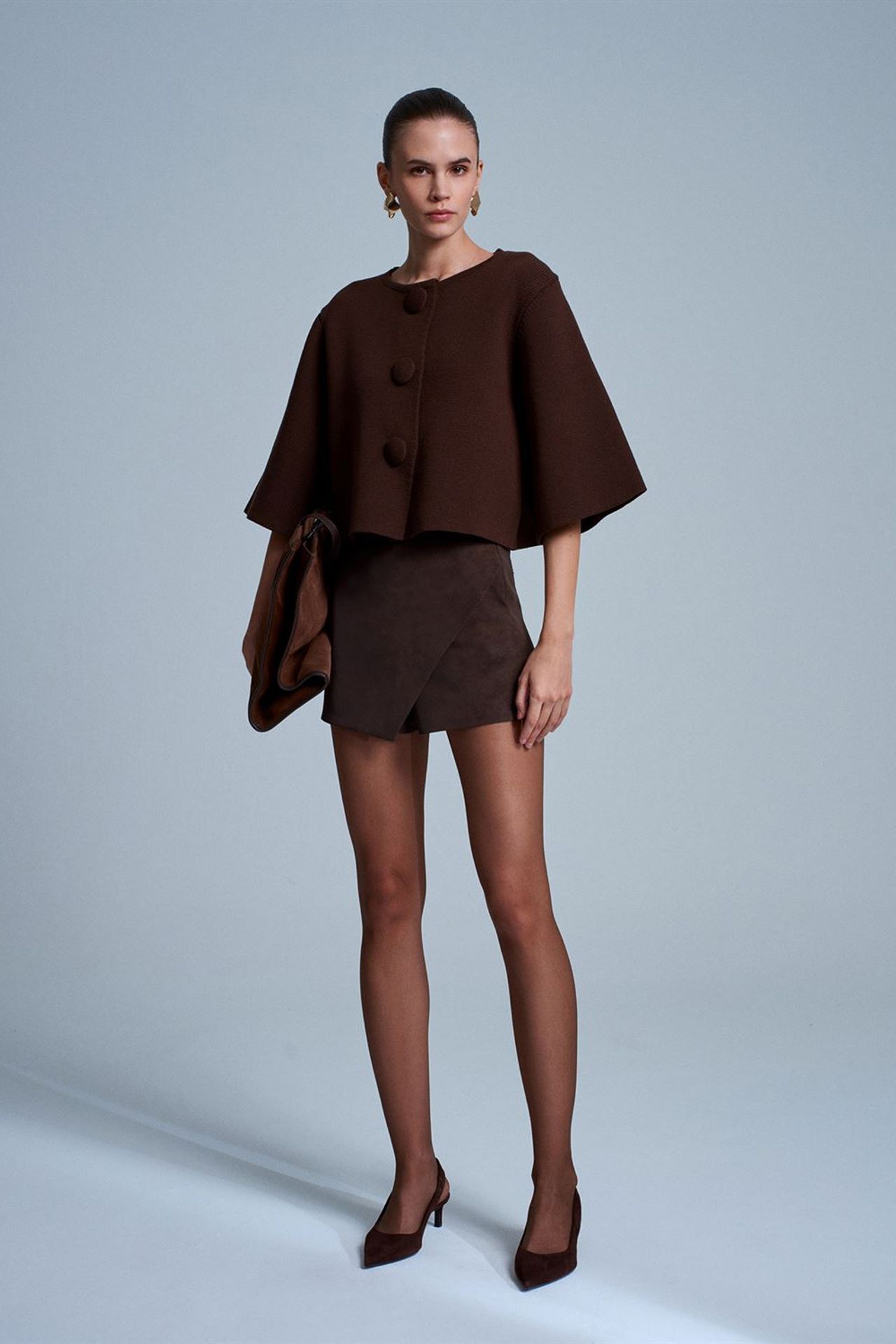DILVIN Crop Jacquard Button Cardigan 6