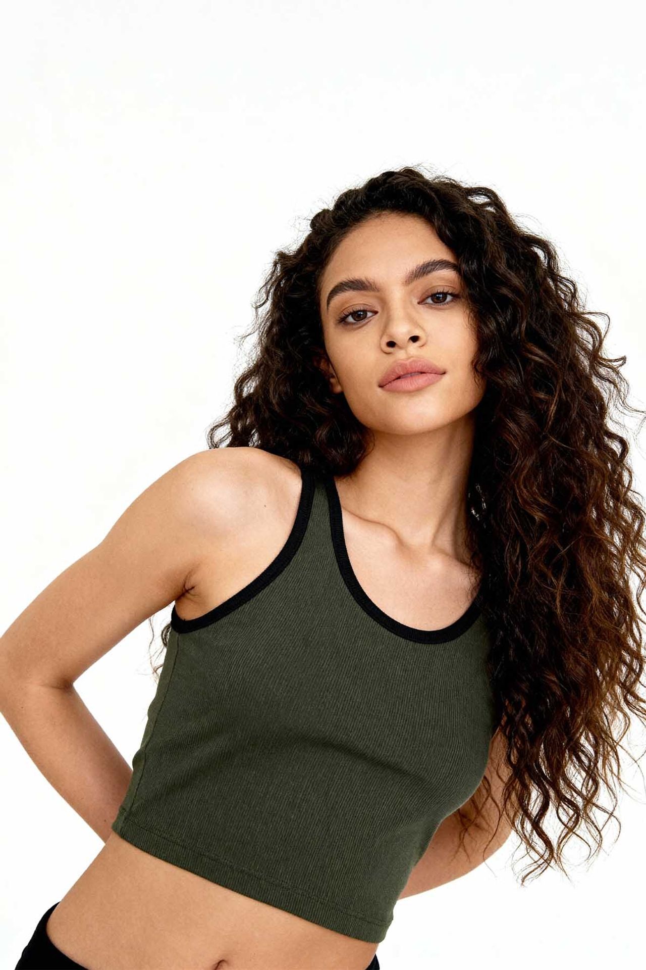 TOMMY Ribbed Sleeveless Crop Top 1