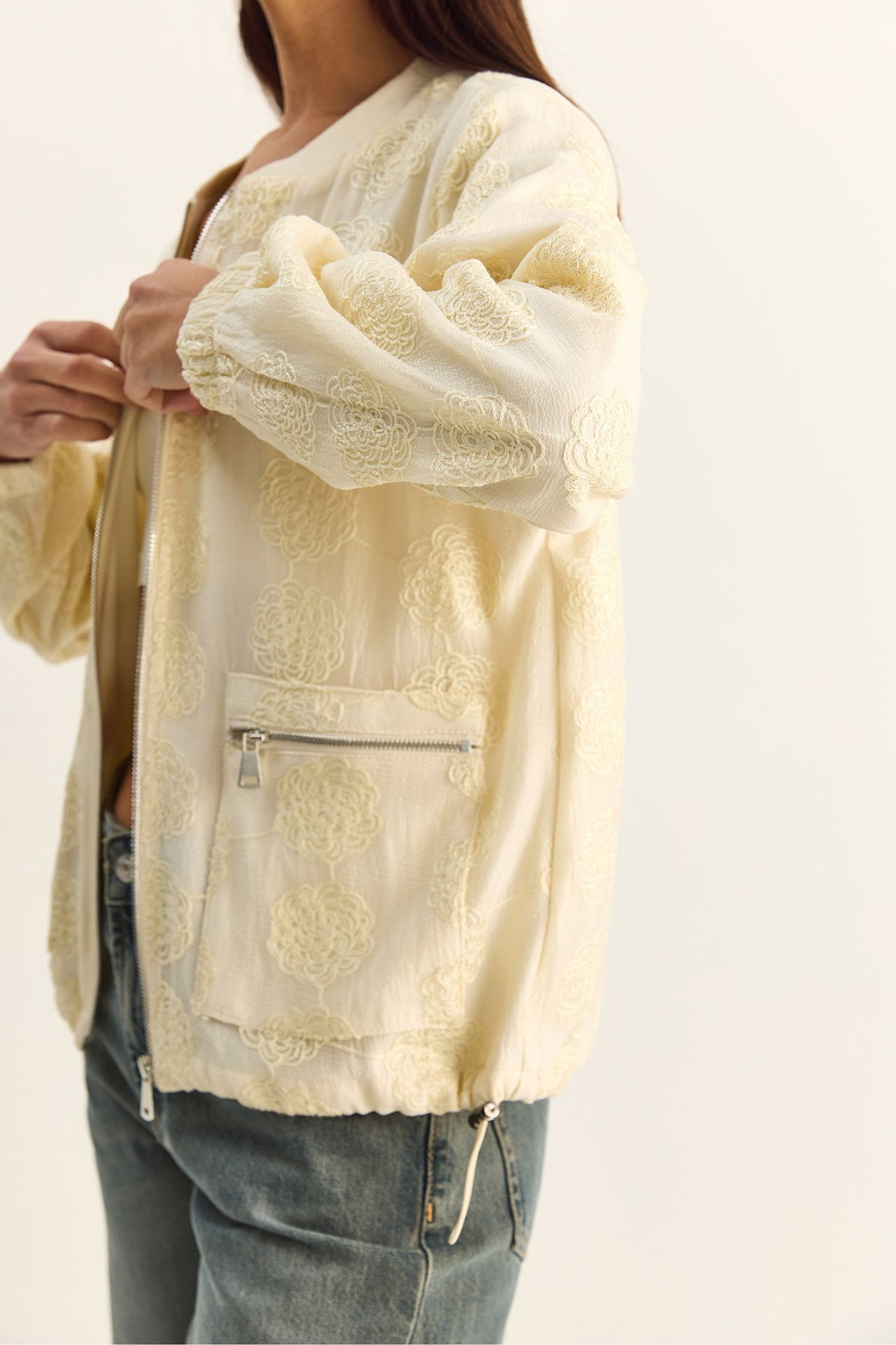 LUCCI Floral Embroidered Bomber Jacket 4