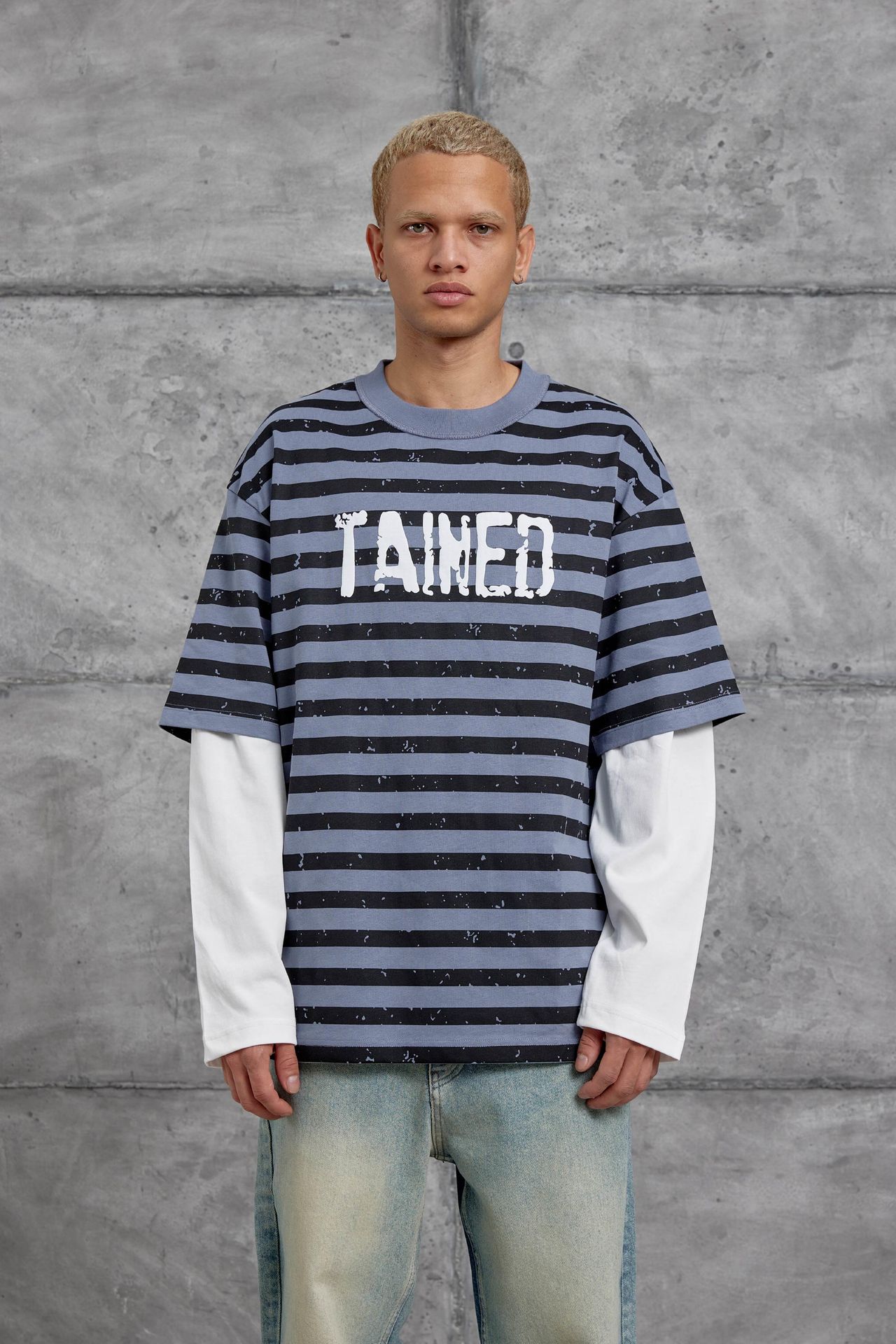 NOMARC Bol Çizgili Bisiklet Yaka Sweatshirt 1