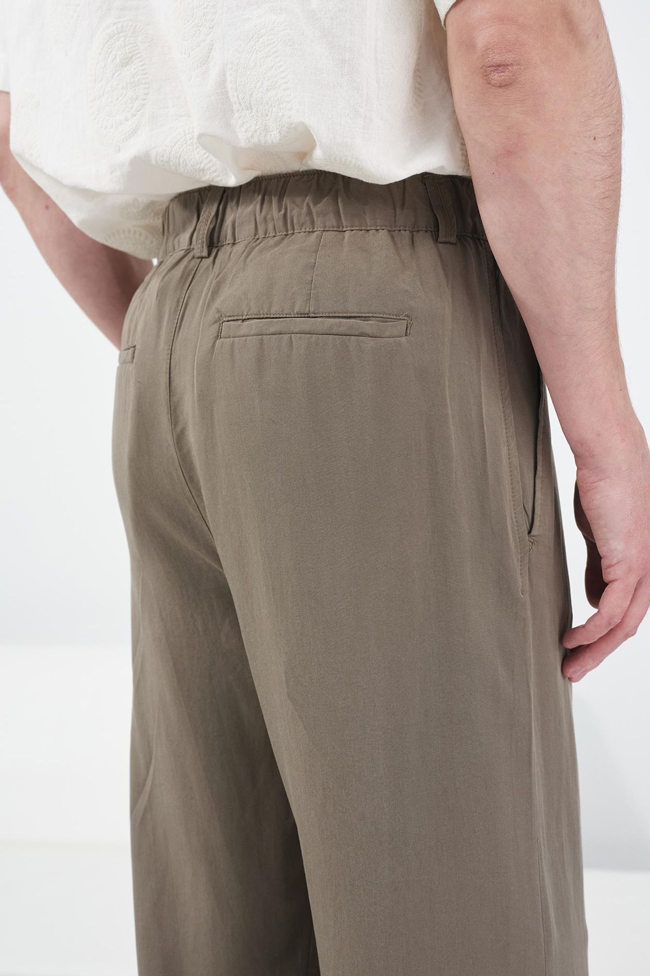 GIESTO High Waist Wide Leg Crepe Pleated Trousers 4