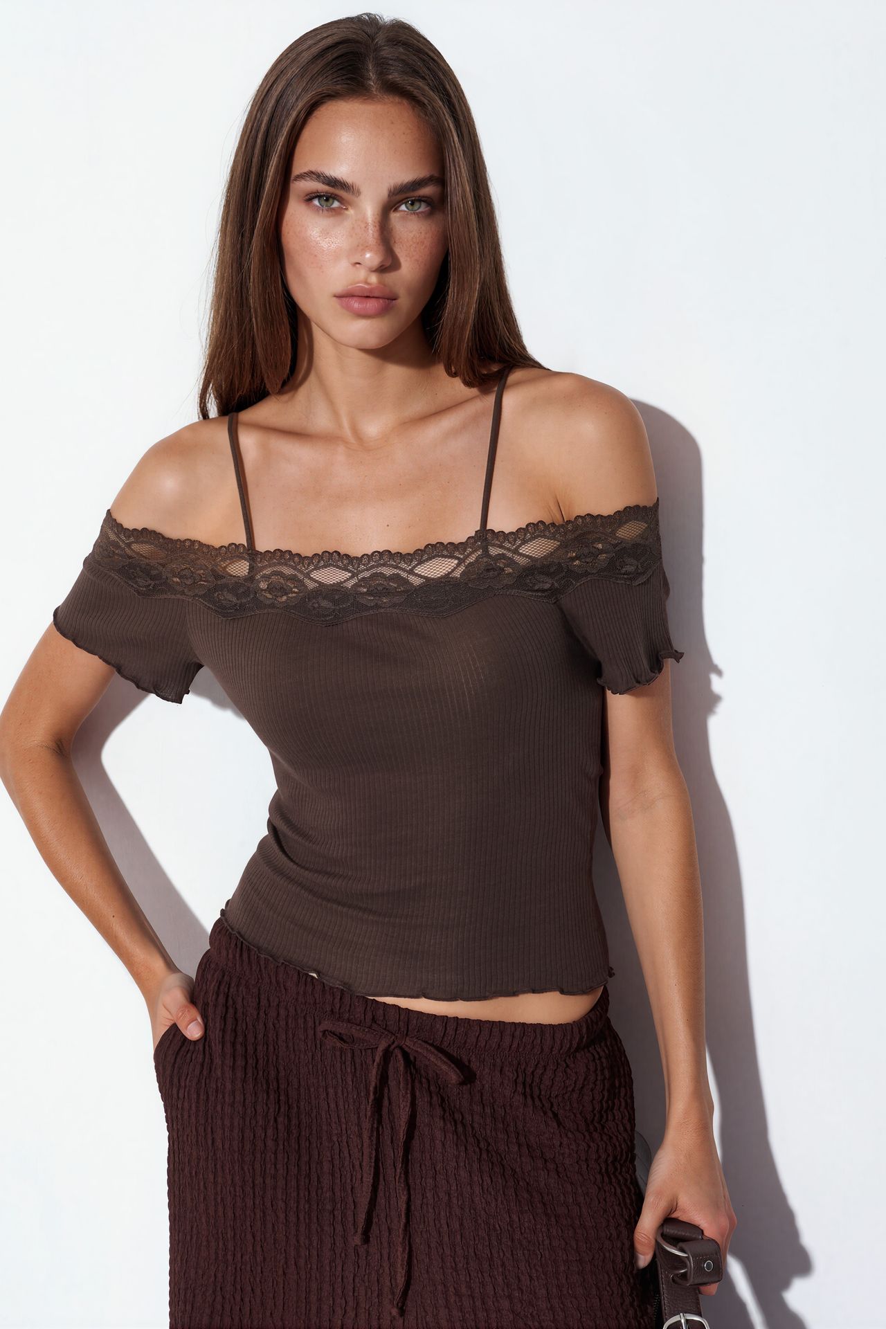 BUSEM Ribbed Cotton Square-Neck Cami Top 1