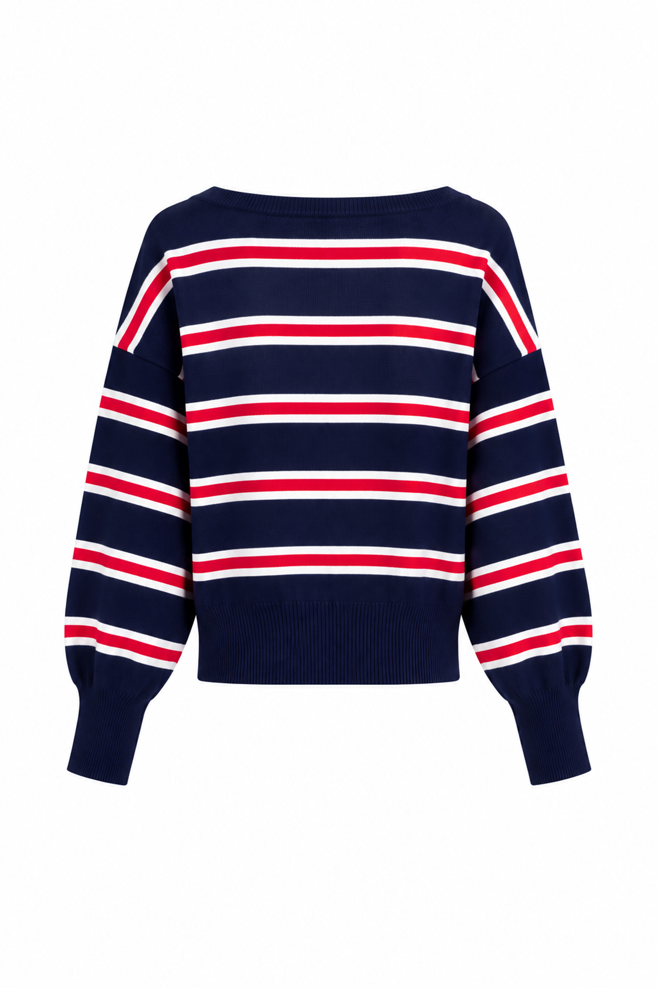 Mixray Ribbed Boat Neck Sweater 2
