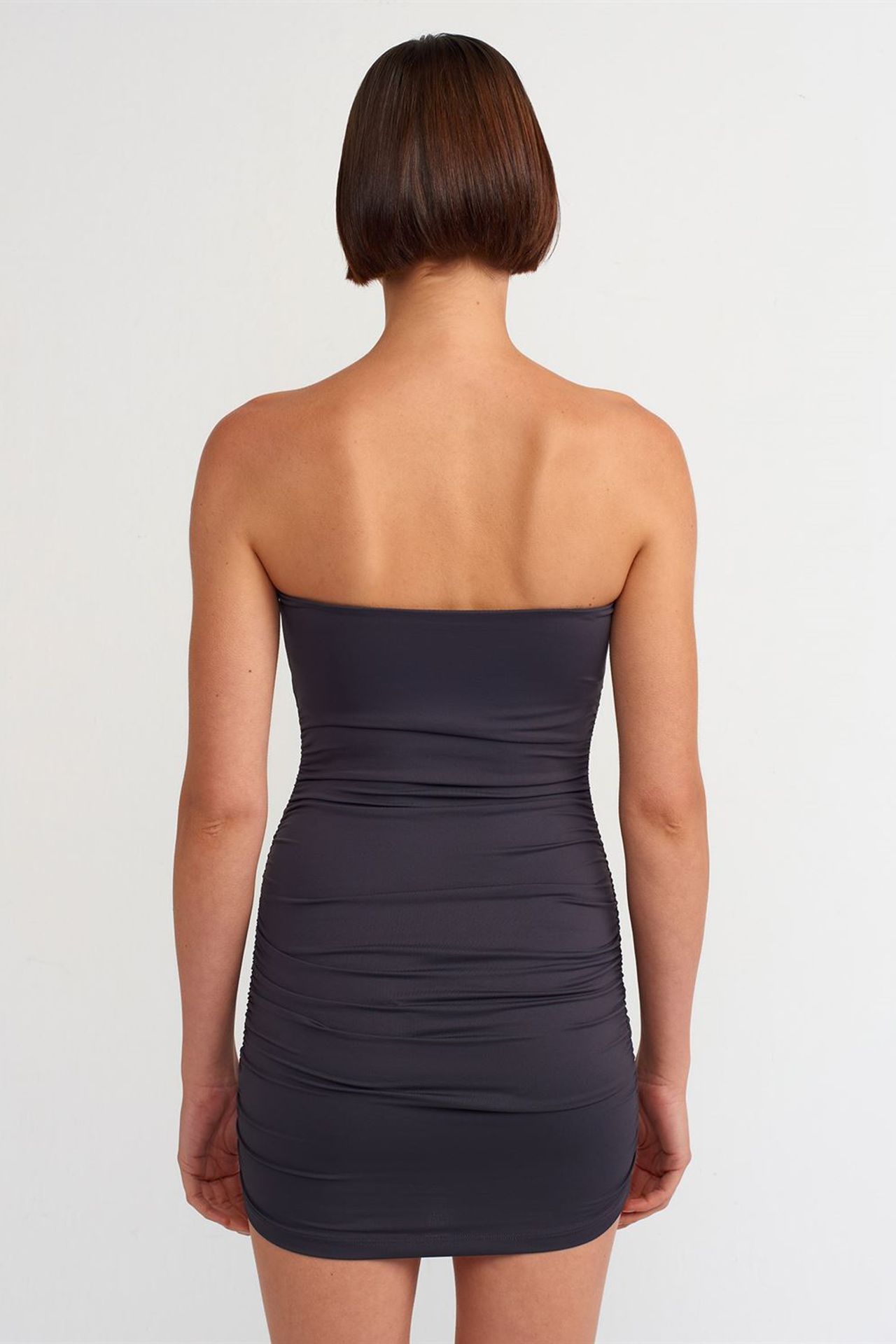 DILVIN Straplez Bodycon Mini Elbise 2