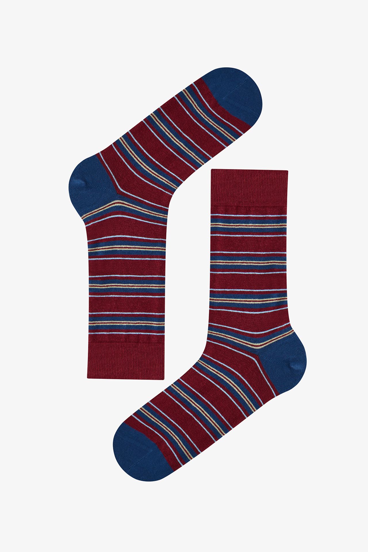 PENTI Men's Groove Striped Pair Crew Socks 4