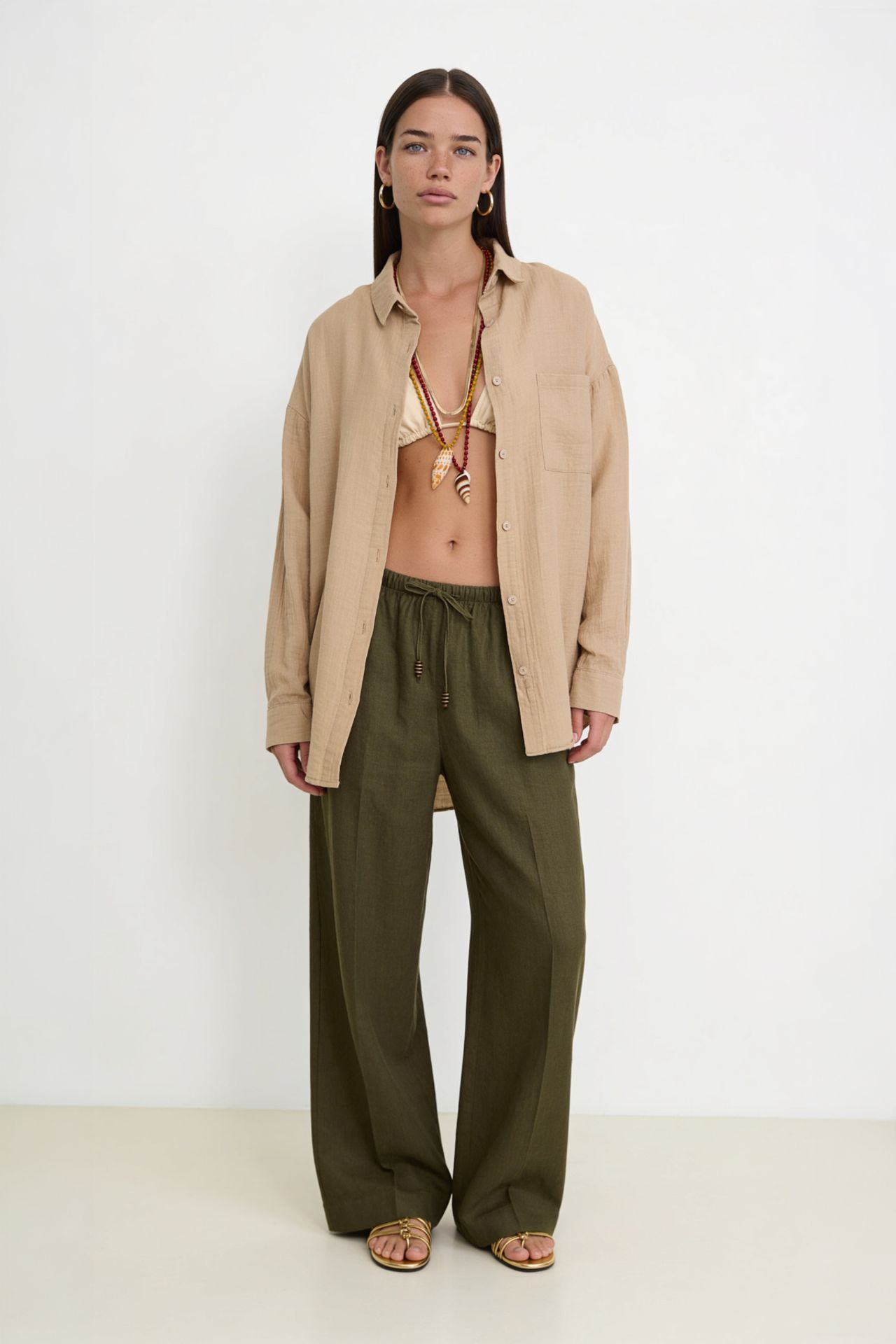 ISTANBUL Oversized Textured Cotton Shirt with Pocket 2