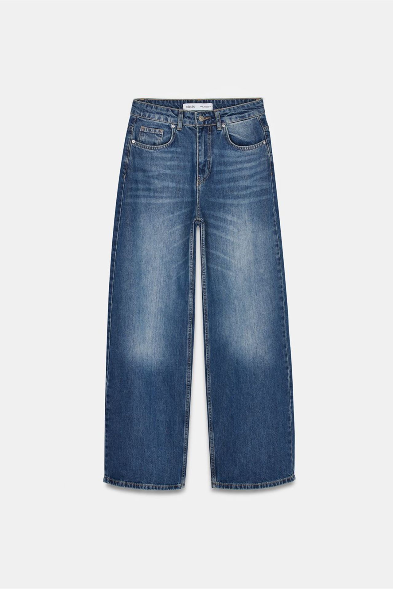 DILVIN High-Waist Wide-Leg Cotton Denim Jeans