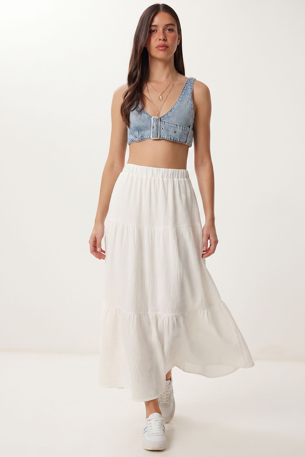 ISTANBUL High Waist A-Line Maxi Skirt 2