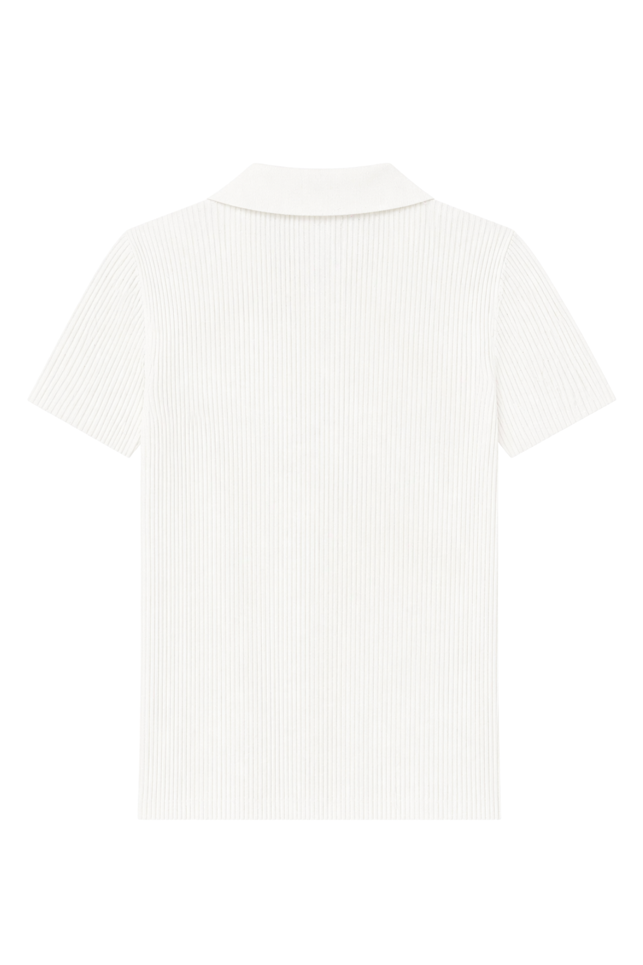 MIXRAY Ribbed Polo Collar Blouse 3