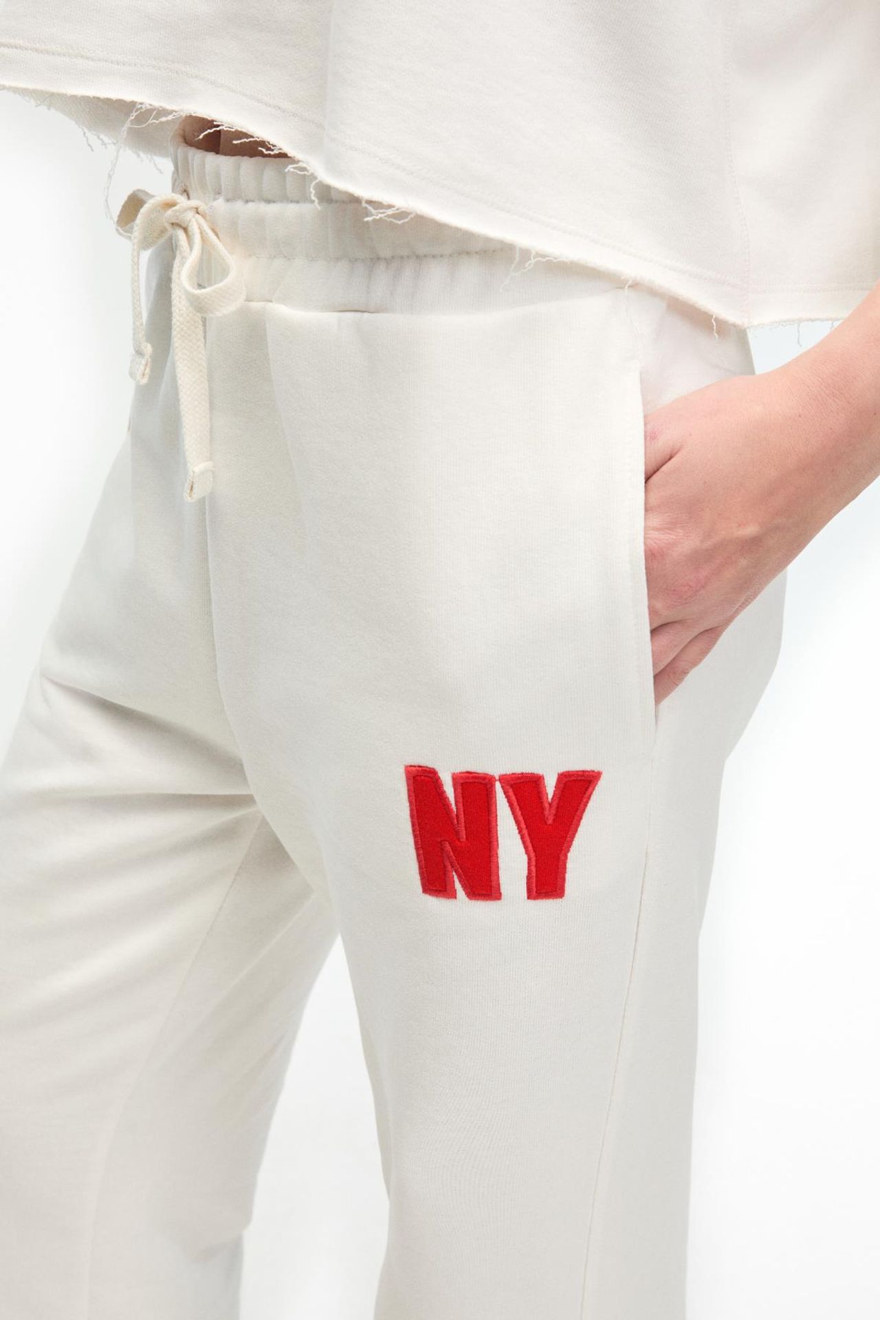 GRIMELANGE Wide Leg Text Print Joggers 5