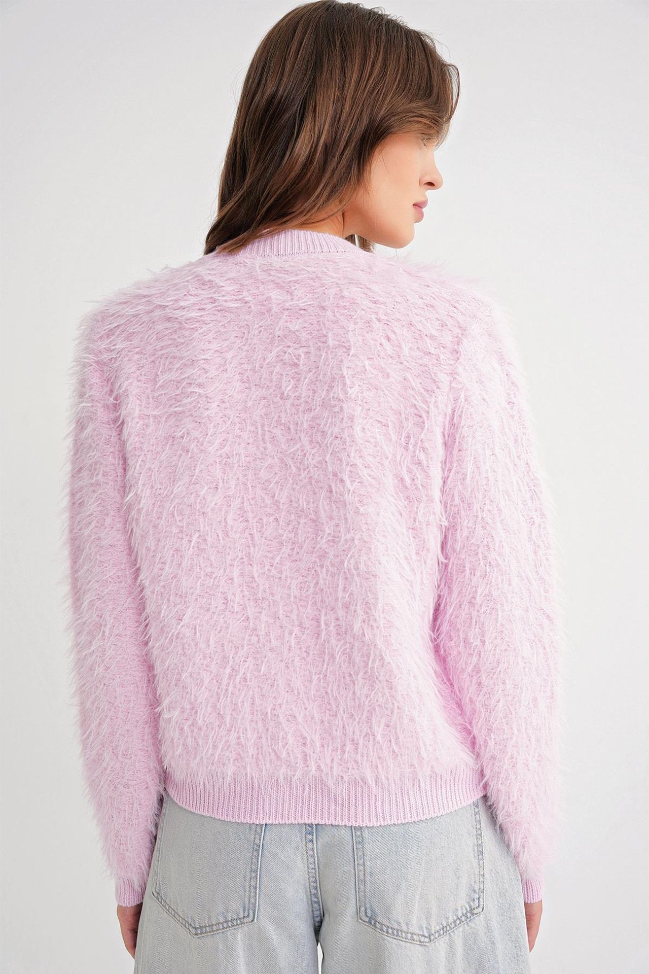Mixray Buttoned Plush Textured Cardigan 6