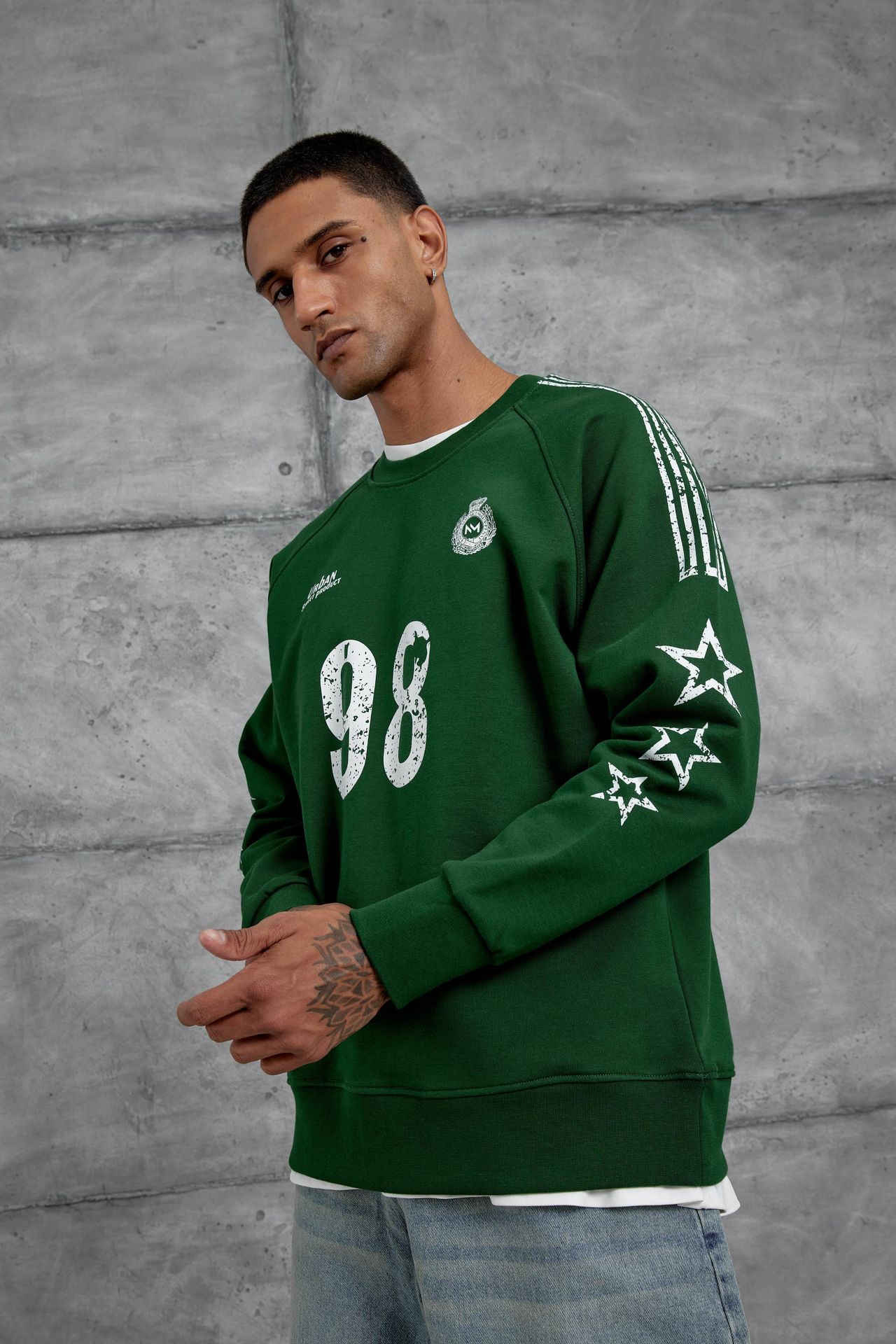 NOMARC Rahat Bisiklet Yaka Uzun Kollu Sweatshirt 1