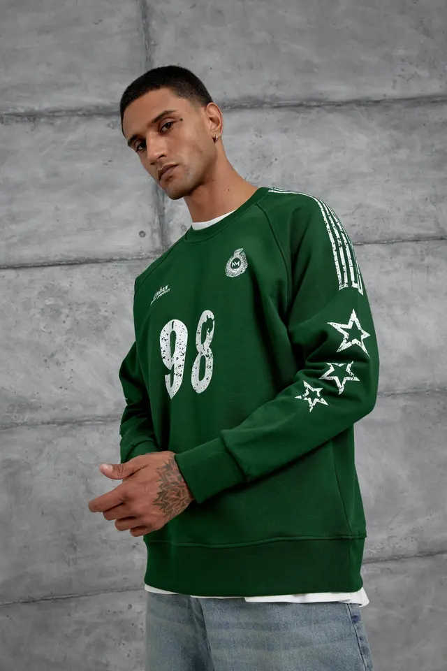 NOMARC Rahat Bisiklet Yaka Uzun Kollu Sweatshirt
