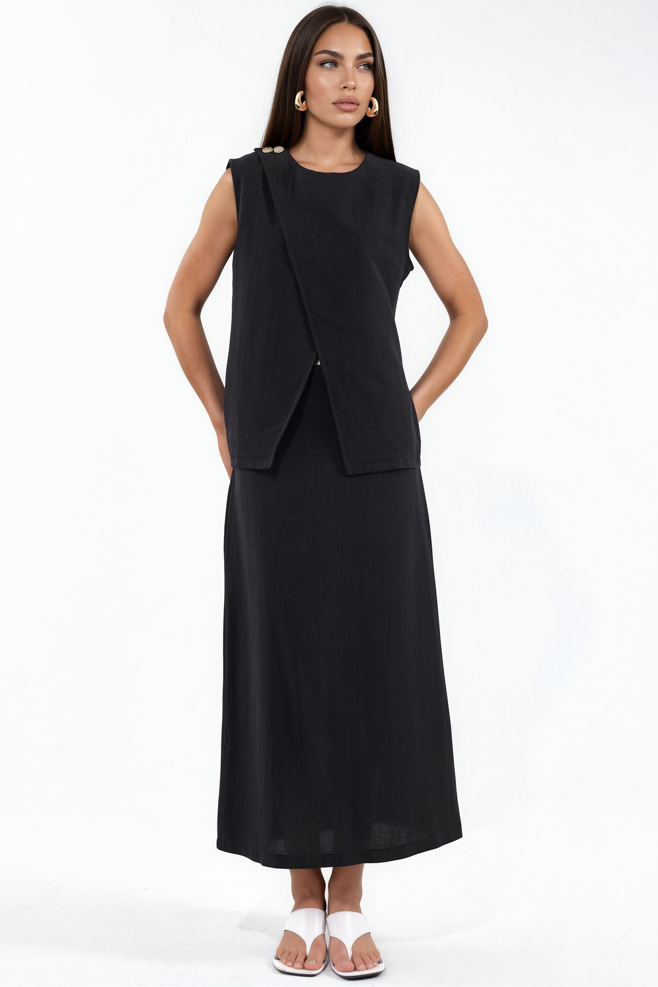 MSN Cotton Viscose Linen Two-Piece Coord 1