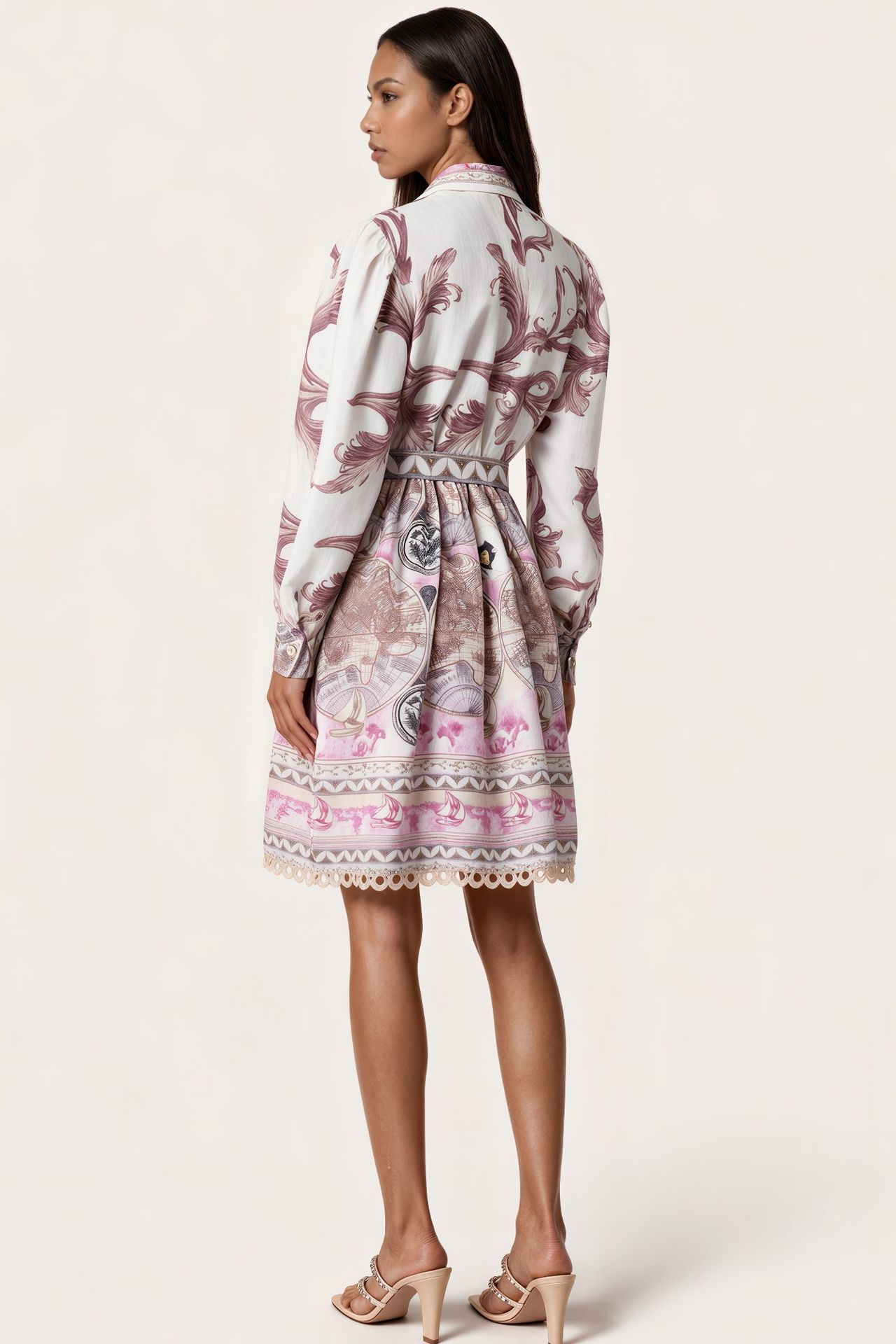 MSN Geometric Belted Shirt Dress 3