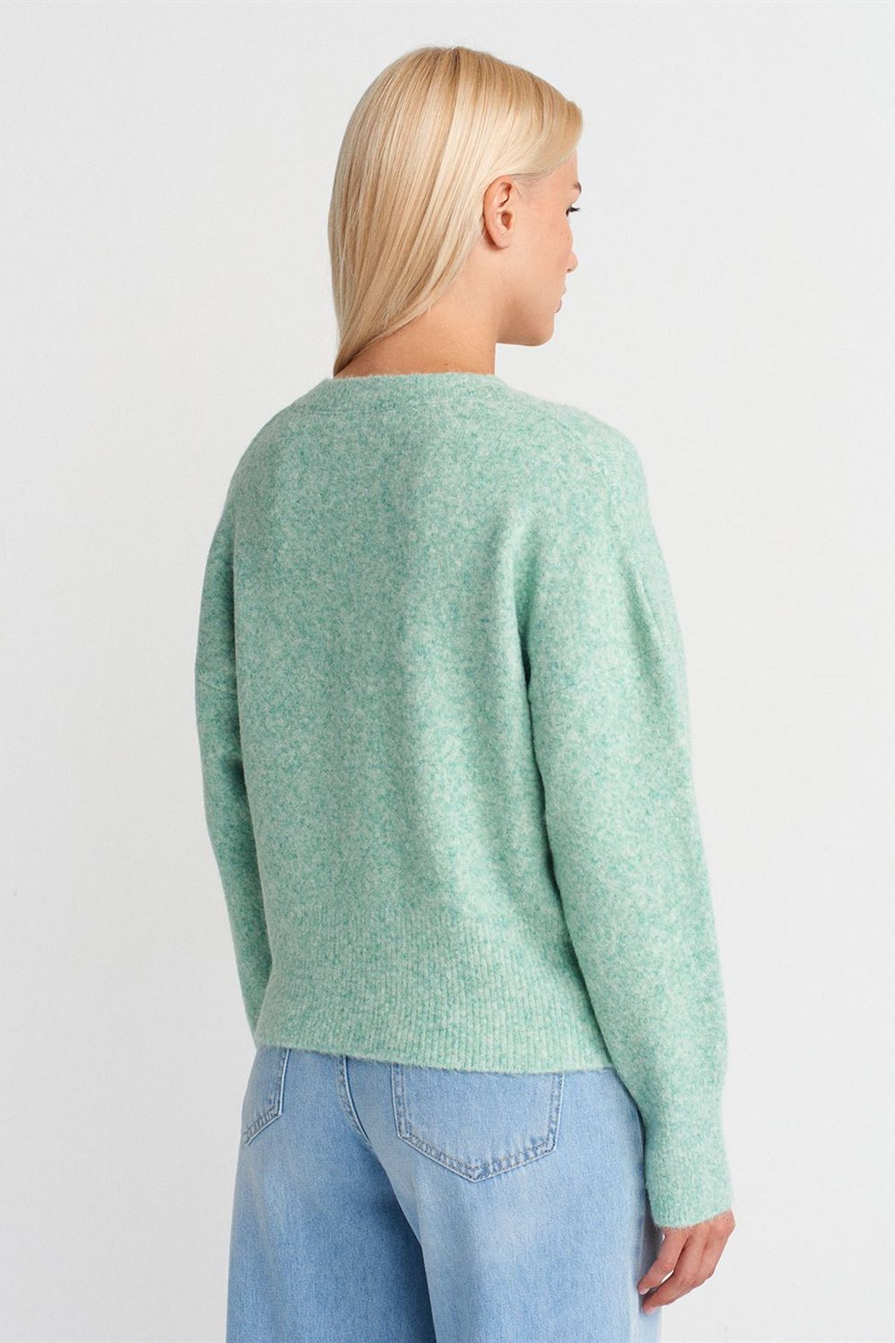 DILVIN Women's V-neck Ribbed Knit Sweater 2