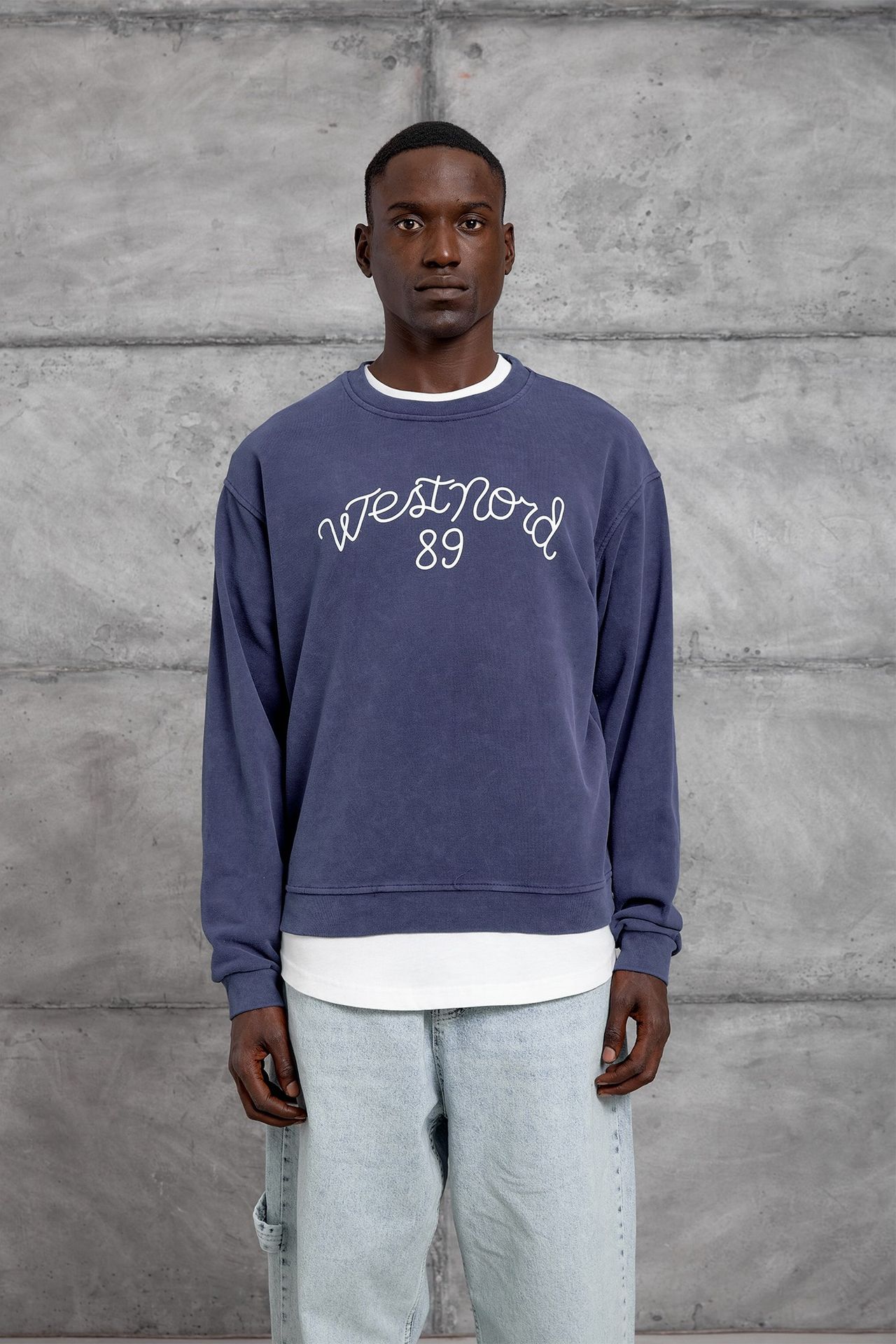NOMARC Baskılı Oversize Bisiklet Yaka Sweatshirt 1